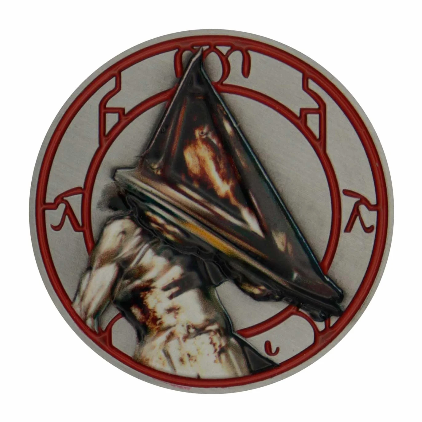 Silent Hill limitowana edycja piramidy głowa moneta - kolekcjonerskie pamiątki z horroru - metalowe wykończenie premium - oficjalnie licencjonowany przedmiot dla fanów