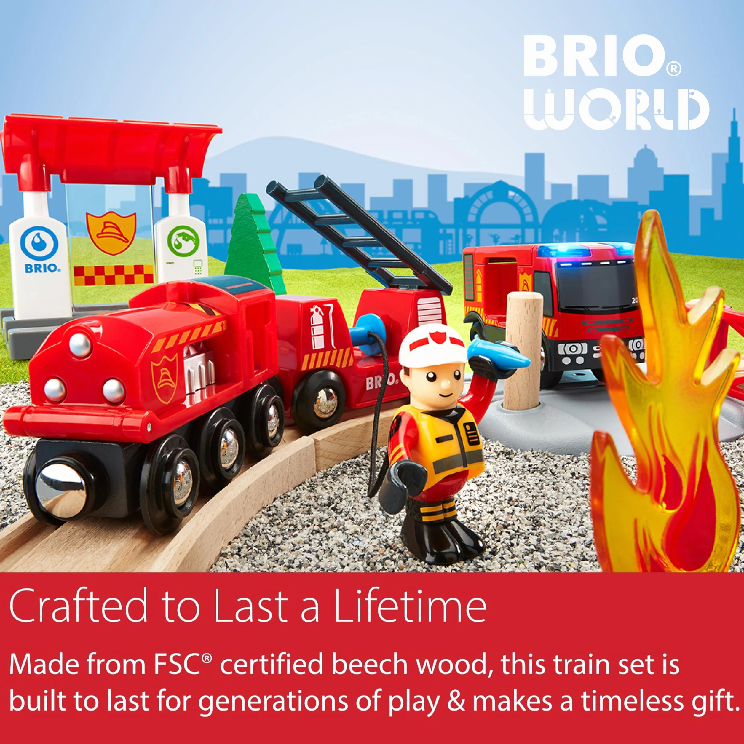 BRIO World - Bahn Feuerwehr Set