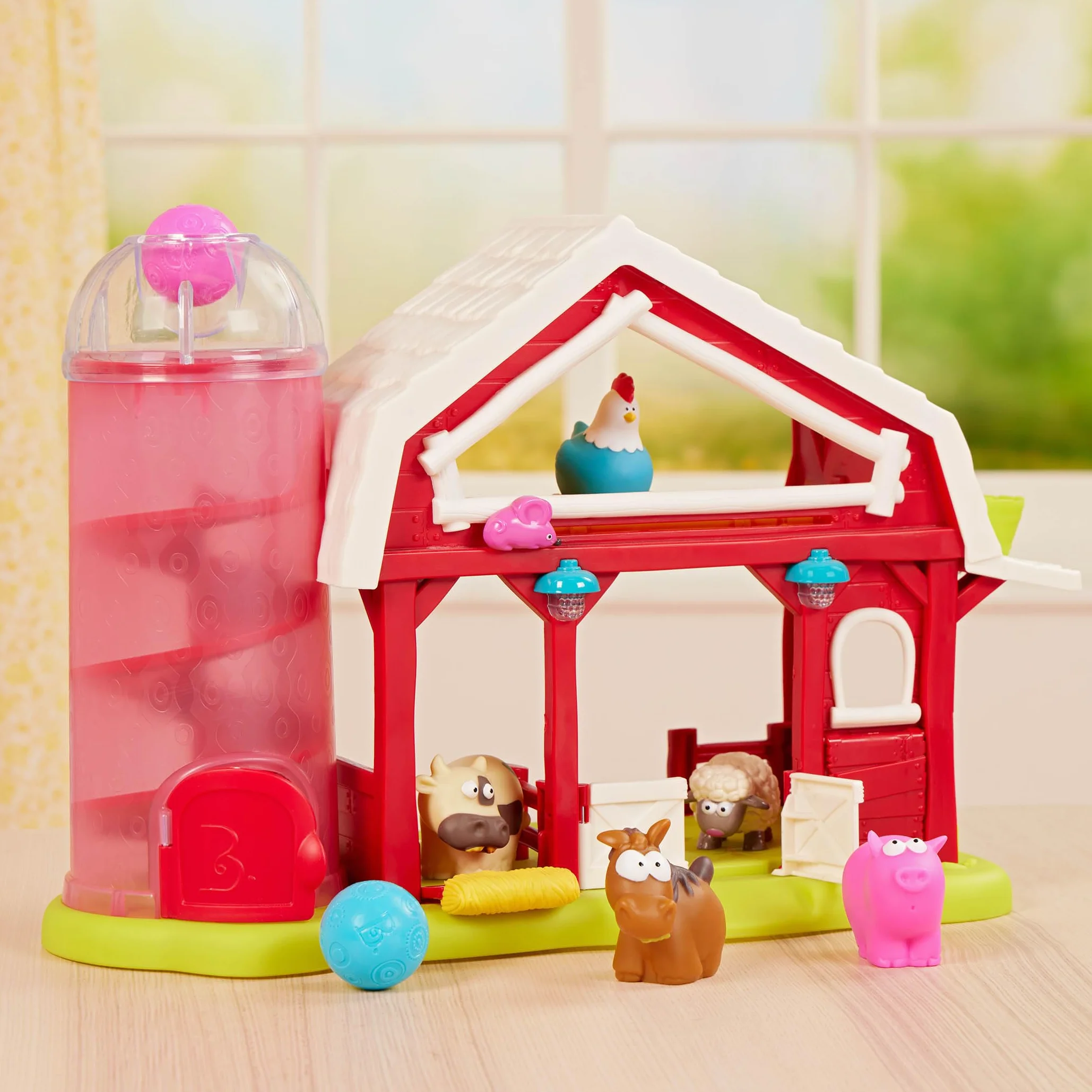 B. toys – Musical Fun Farm – interaktywna stodoła zabawkowa – zwierzęta gospodarcze – czerwona stodoła ze światłami i dźwiękami – muzyczna zabawka dla dzieci – 2 lata +