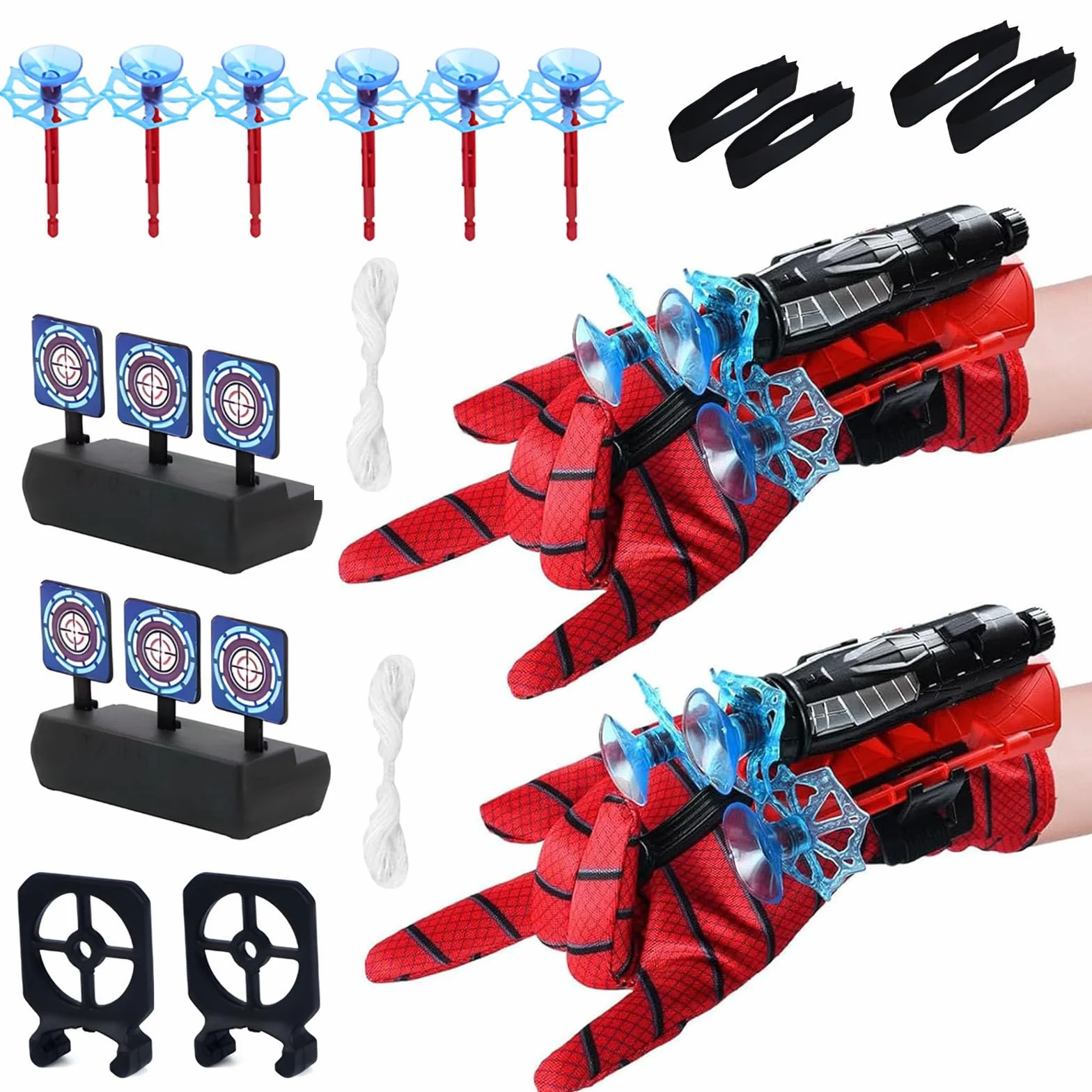Zestaw 2 rękawic Spider Launcher, koronka toaletowa, zabawka dla dzieci, rękawice do odgrywania ról, zabawna zabawka edukacyjna