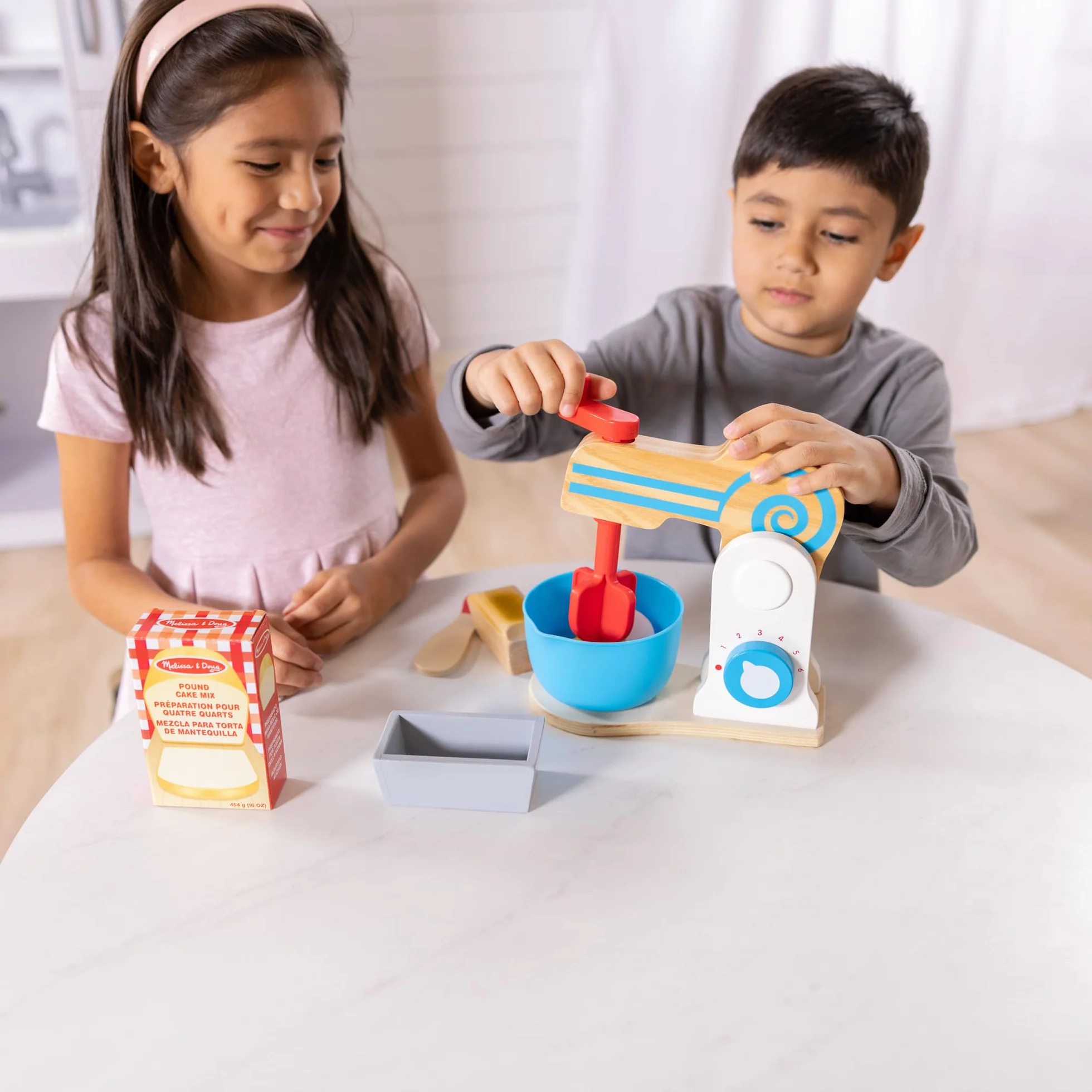 Melissa & Doug Drewniany Zestaw Mikserów do Robienia Ciasta Zabawka dla Dzieci 3+