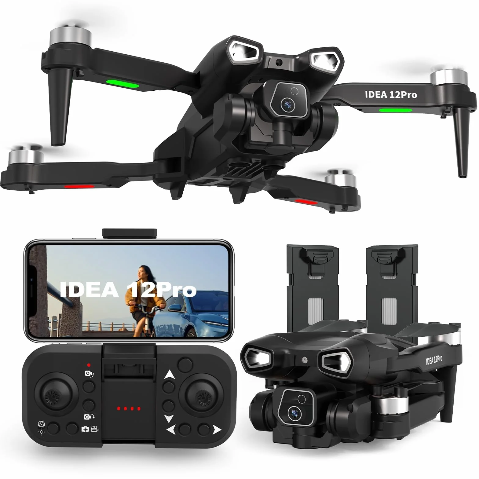 12PRO Dron z kamerą 4K HD 2 kamery Dron 5G WIFI FPV RC Składany quadcopter Utrzymanie wysokości 2 baterie