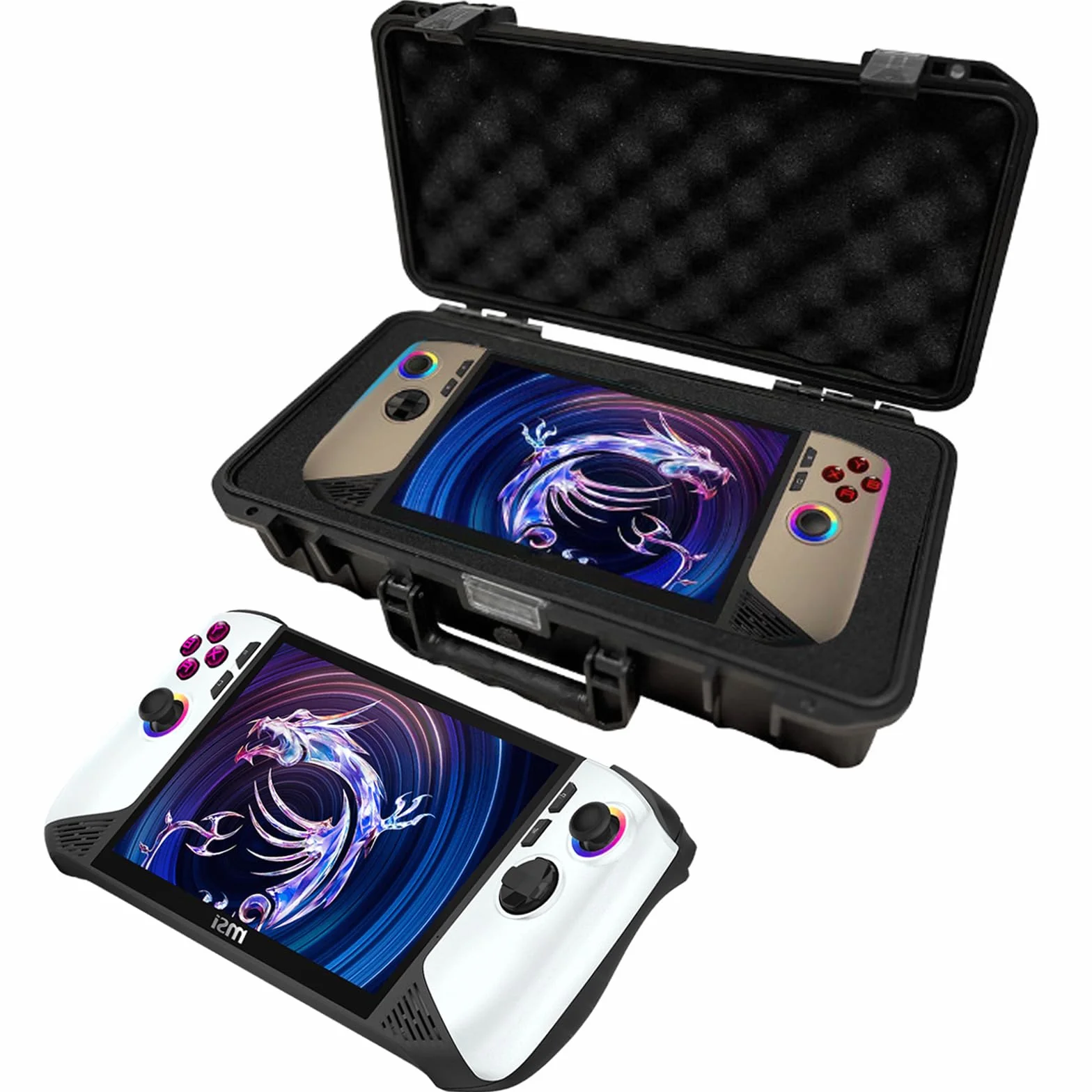 Twardy Futerał Walizka Transportowa Wodoodporna Torba do MSI Claw 8 AI+ A2VM-091 Polar Tempest Edition/MSI Claw 8 AI+ A2VM-015 Gaming Handheld Gier Konsola,Dock,Akcesoria