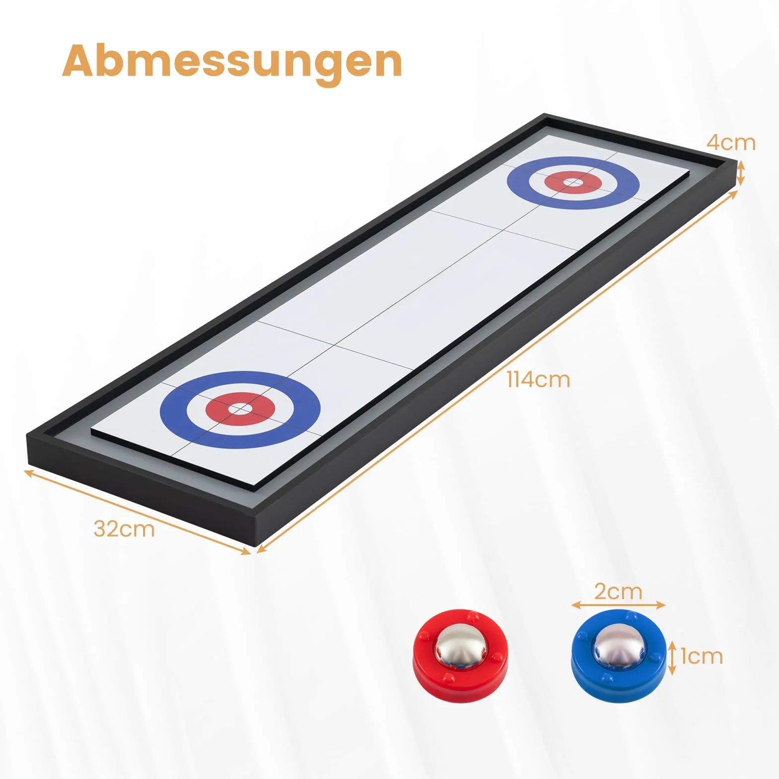COSTWAY Shuffleboard & Curling Gra Planszowa 114x32 cm Drewniana Przenośna