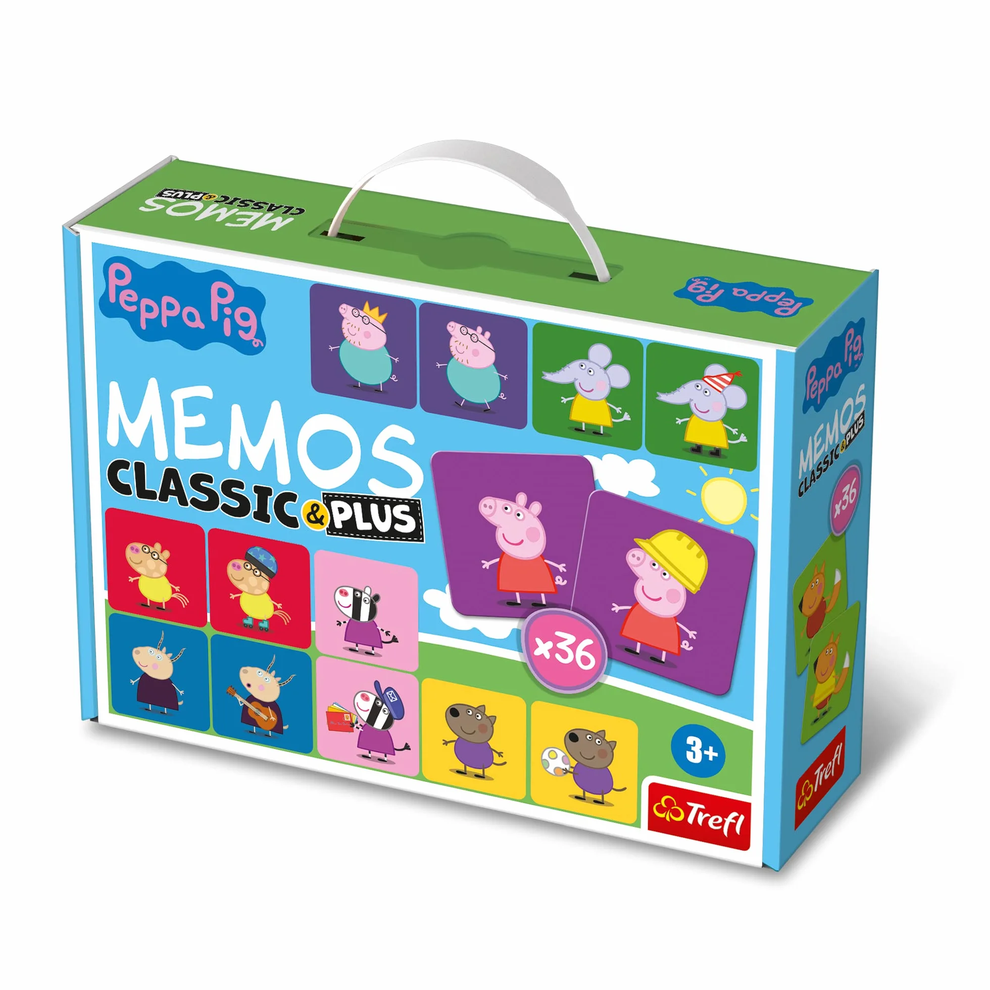 Trefl Memos Classic & Plus Peppa Pig Edukacyjna Gra Pamięciowa dla Maluchów, Gra Memory z Bohaterami Bajki od 3 lat