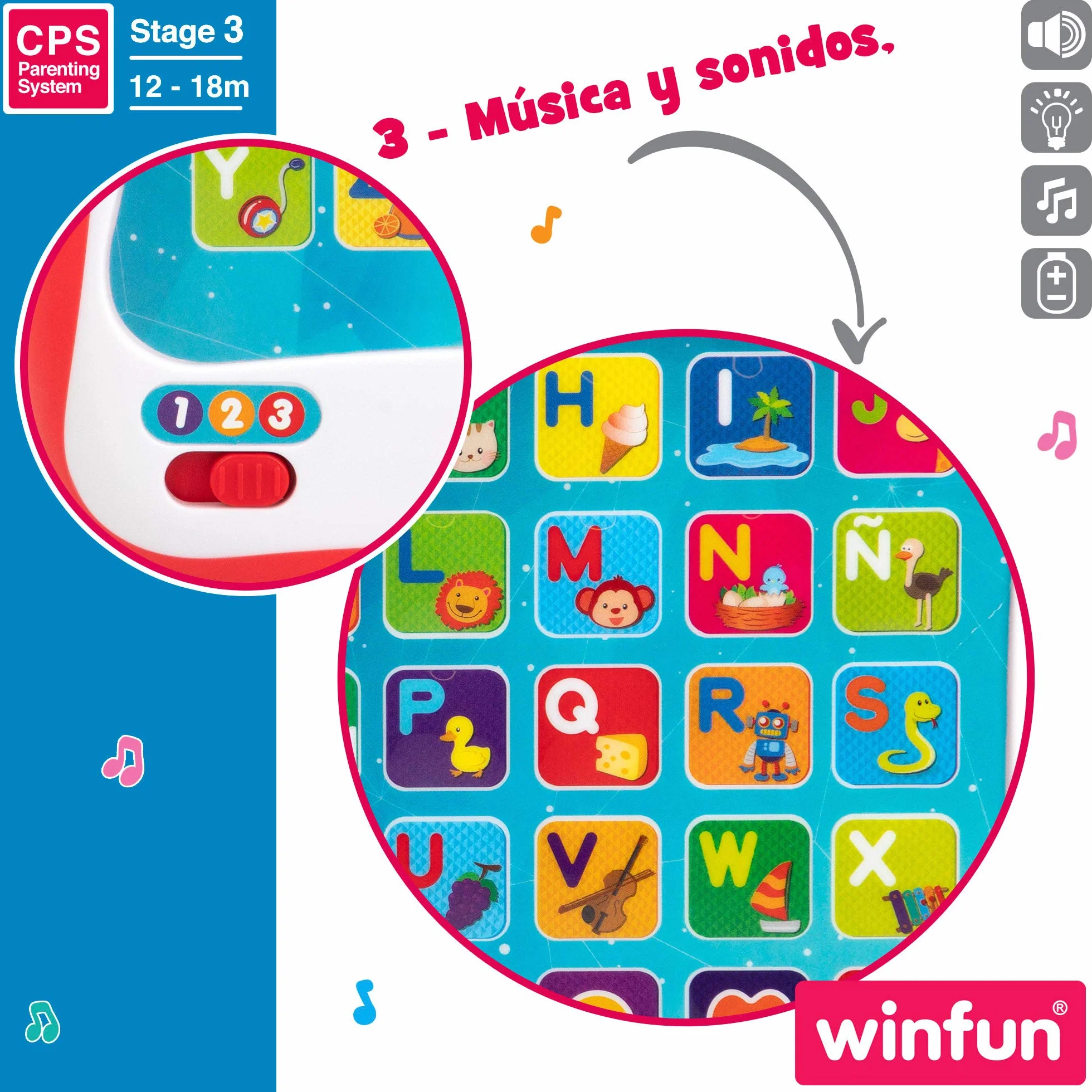 winfun ColorBaby 44256 taca do nauki ze światłem i dźwiękiem