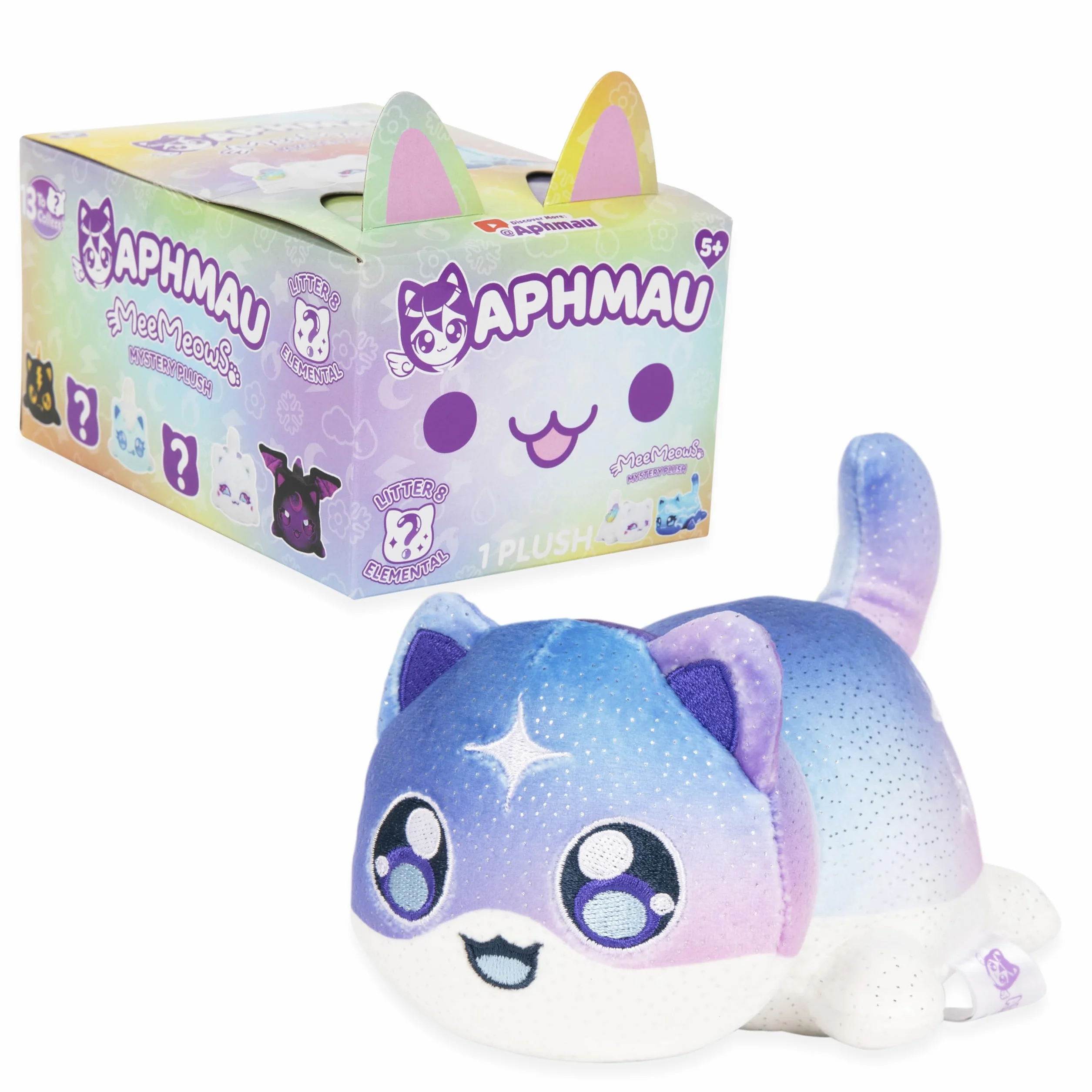 Aphmau MeeMeow Mystery Plush 15.2 cm – seria 8, kanał gier YouTube Minecraft, Blind Box, 1 z 8 możliwych, zabawny element MeeMeows inspirowany Minecraftem, oficjalny produkt
