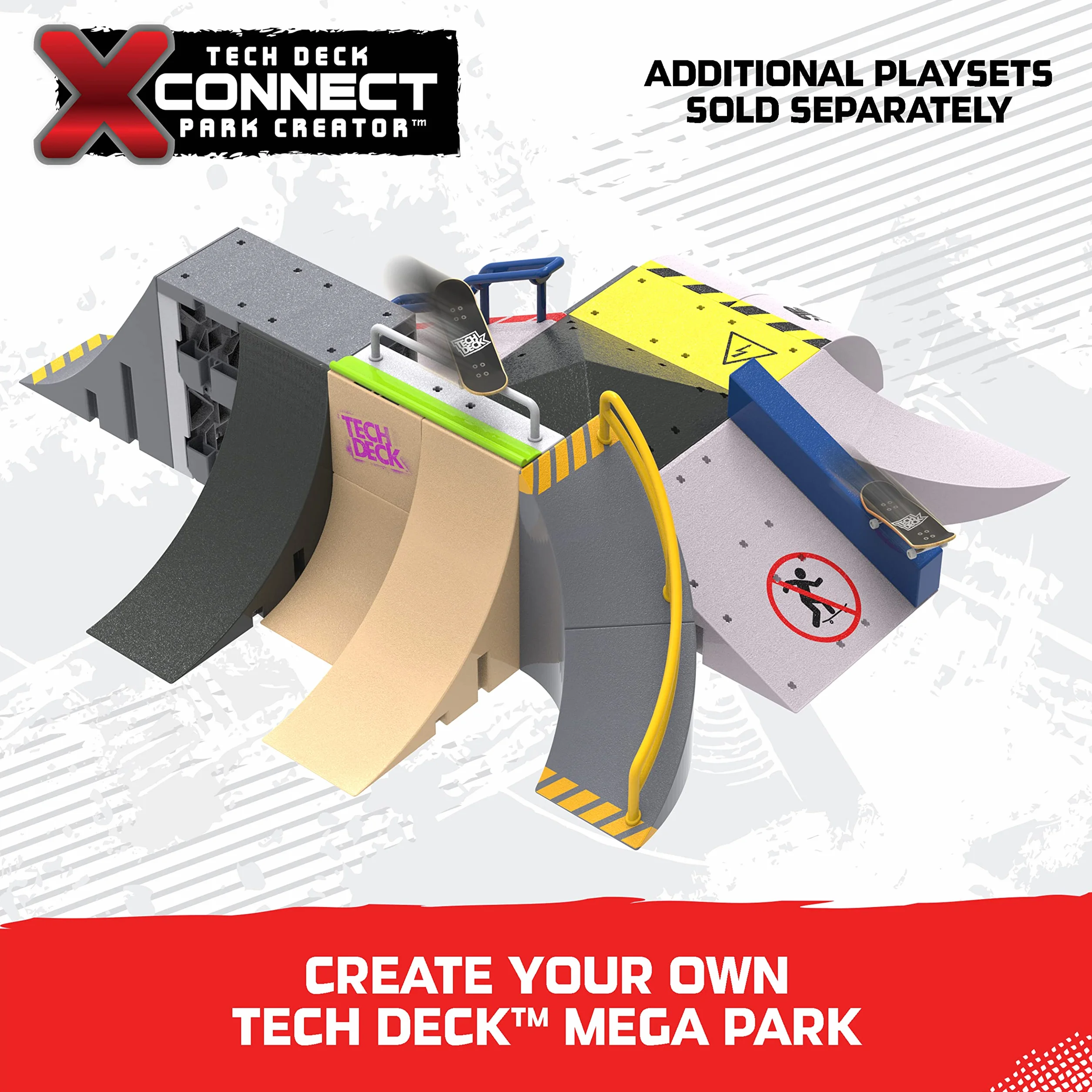 Tech Deck X-Connect zestaw startowy – Power Flippin' zestaw ramp z autentyczną tablicą na palce i akcesoriami