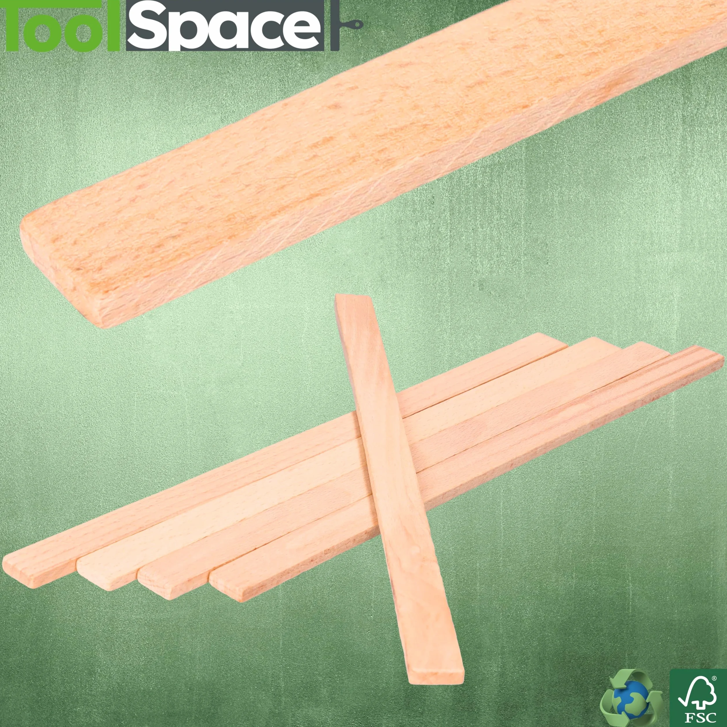 ToolSpace 10x Mieszadło drewniane do Farby – 300 mm – Drewniane, naturalne i wytrzymałe mieszadło do farb różnego rodzaju, emalii, bejc – Ergonomiczny chwyt – łatwość mieszania - różne zastosowanie