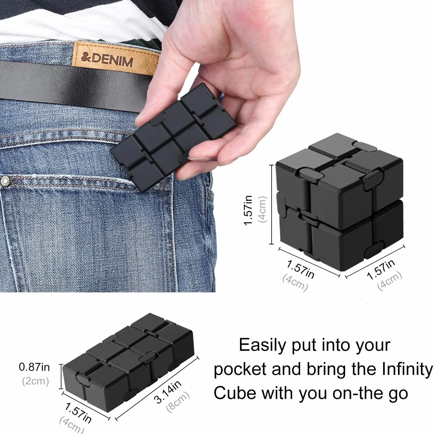 Funxim Infinity Cube, nieskończone zabawki w kształcie kostki, magiczne nieskończone zabawki dekompresyjne z nieskończoną kostką, zabijanie czasu zabawki fidget kostka łagodząca stres