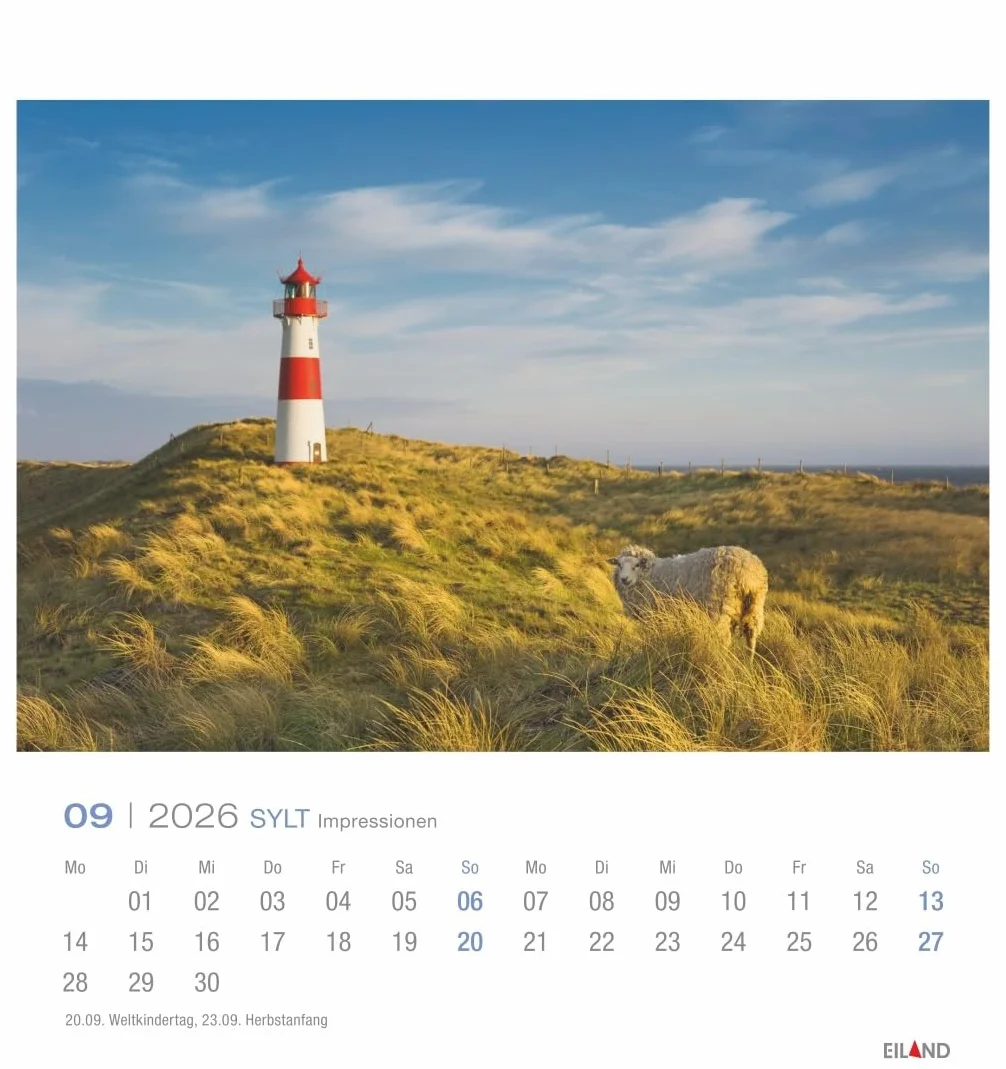 Sylt Impressionen Postkartenkalender 2026: Die schönsten Seiten der Insel in einem kleinen Kalender zum Aufstellen oder Aufhängen. Fotokalender mit monatlichen Postkarten zum Sammeln und Verschicken.