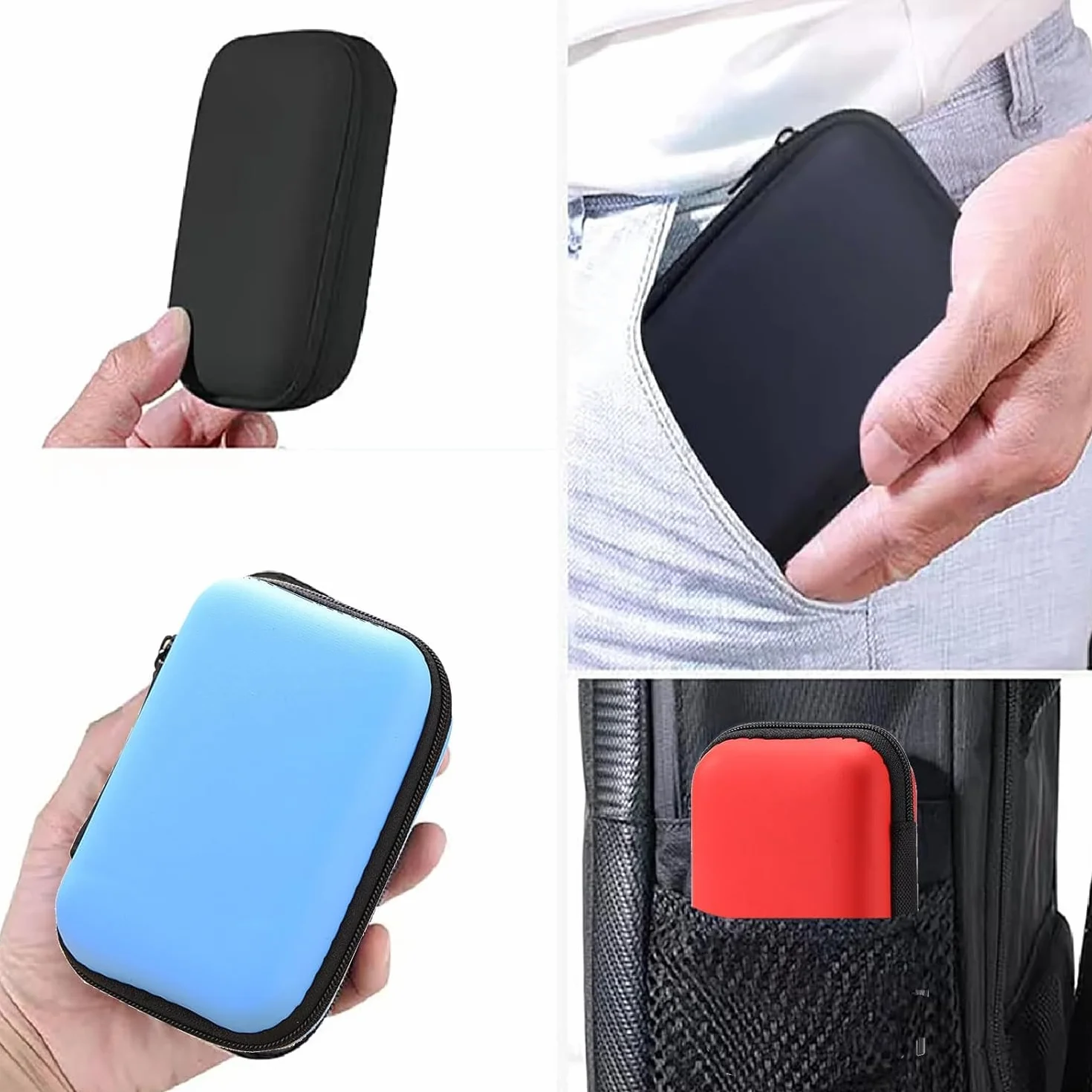 Etui na karty do gra, 3 sztuki, chroni przed wilgocią i kurzem, trwałe pudełko do przechowywania kart do gra (czerwone, niebieskie, czarne)