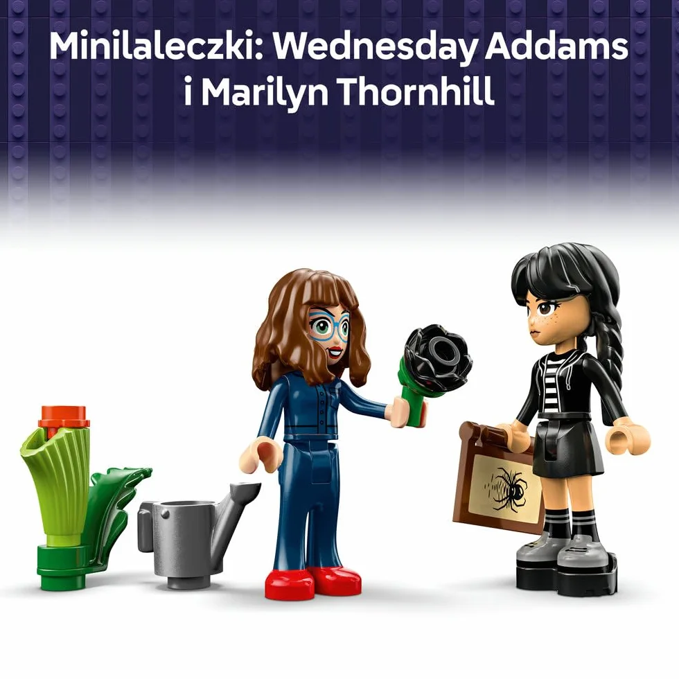 LEGO Wednesday Kwiat czarnej dalii zestaw z małą szklarnią i minilaleczkami 76784 dla dzieci od 9 lat