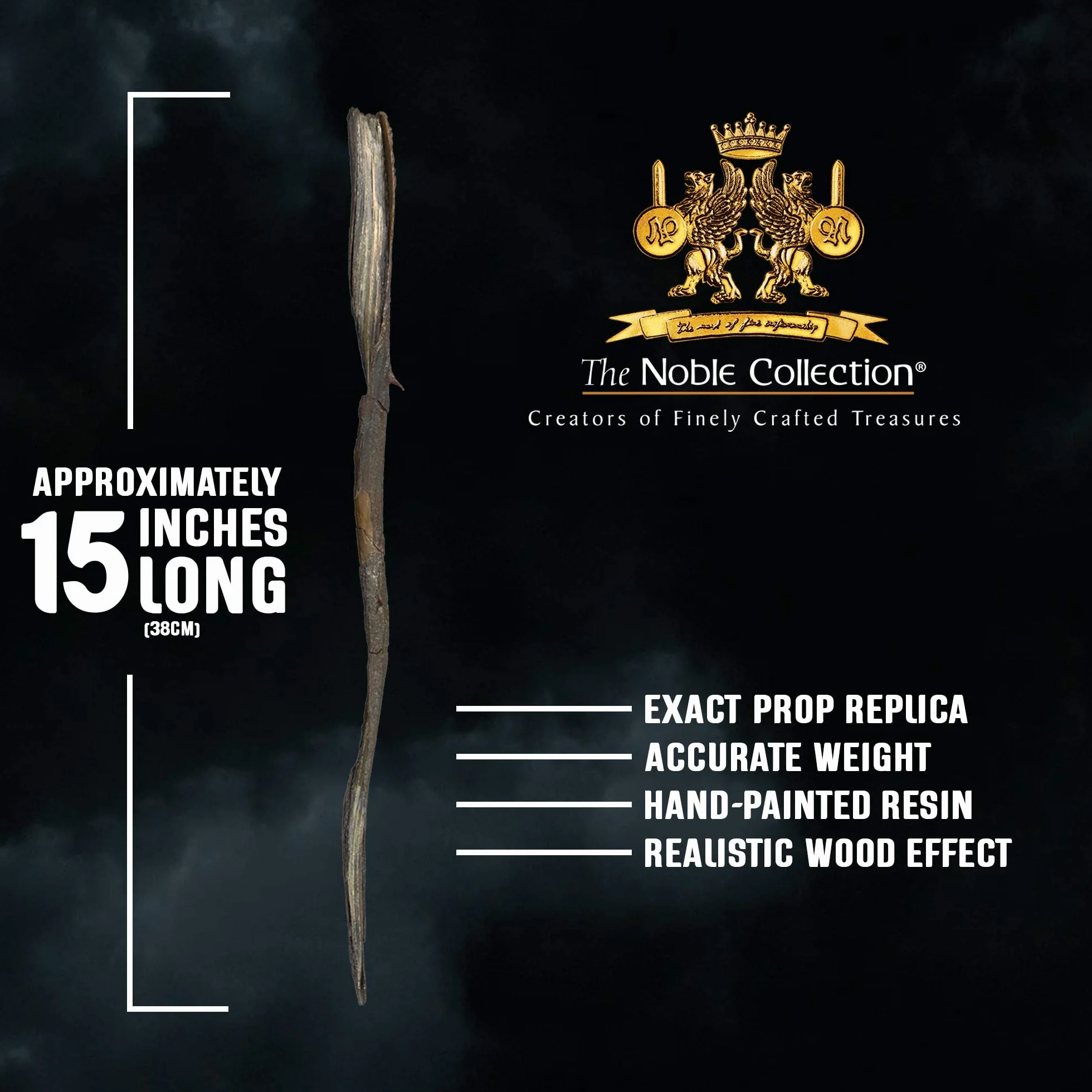 The Noble Collection – Gellert Grindelwald Postać Magiczna różdżka – Harry Potter różdżka ok. 15 cali (35 cm) – zestaw filmowy Harry Potter rekwizyty filmowe różdżki