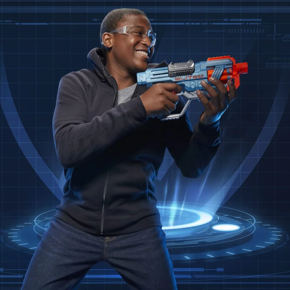 Nerf Commander Rc-6 Nerf Wyrzutnia Strzałek, Niebieski/Pomarańczowy, Od 8 lat