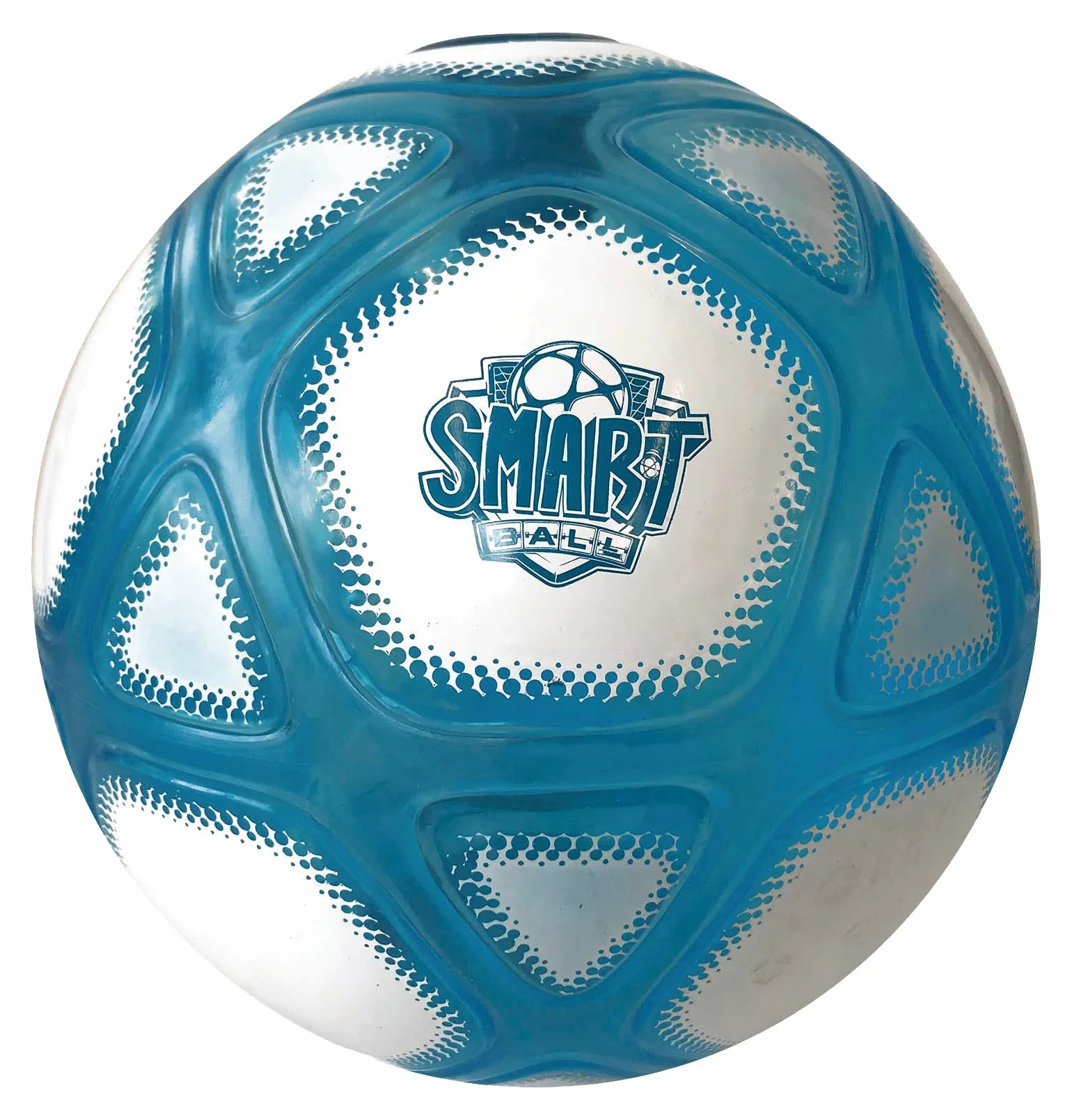 Smart Ball SBCB1B Football Gift for Boys and Girls from 6 Years Old Kick Up Counting Power Ball with Bright Lights and Sounds Training for Children, White and Blue