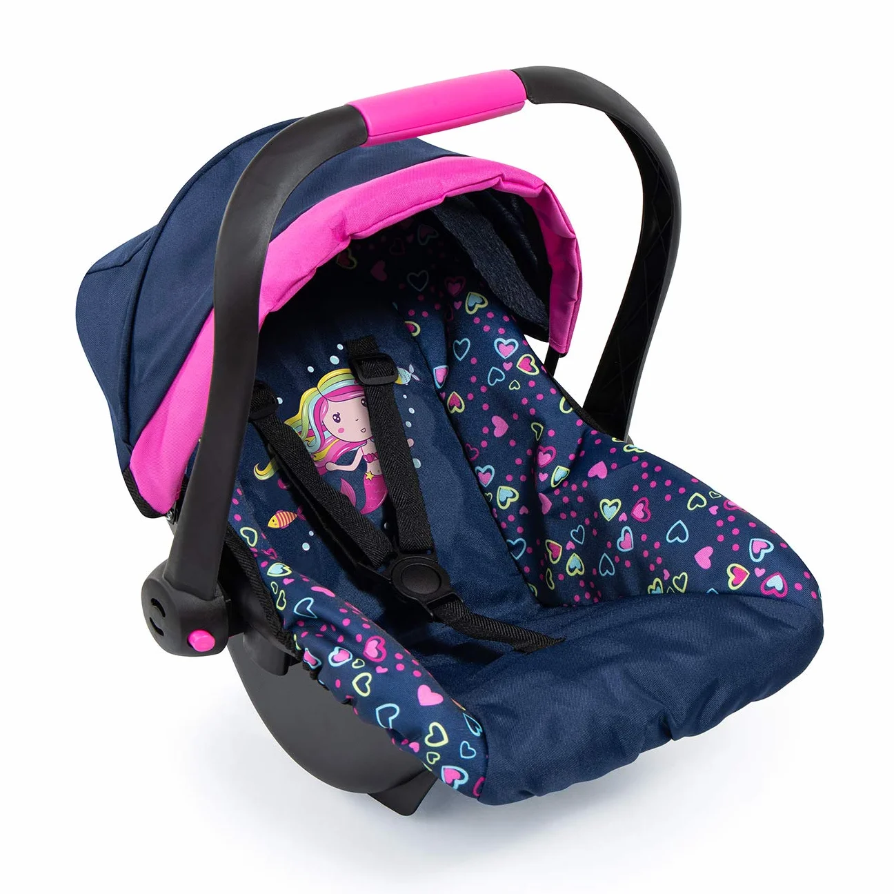 Bayer Design 67917AA fotelik samochodowy dla lalek z daszkiem, pasem bezpieczeństwa, do 46 cm