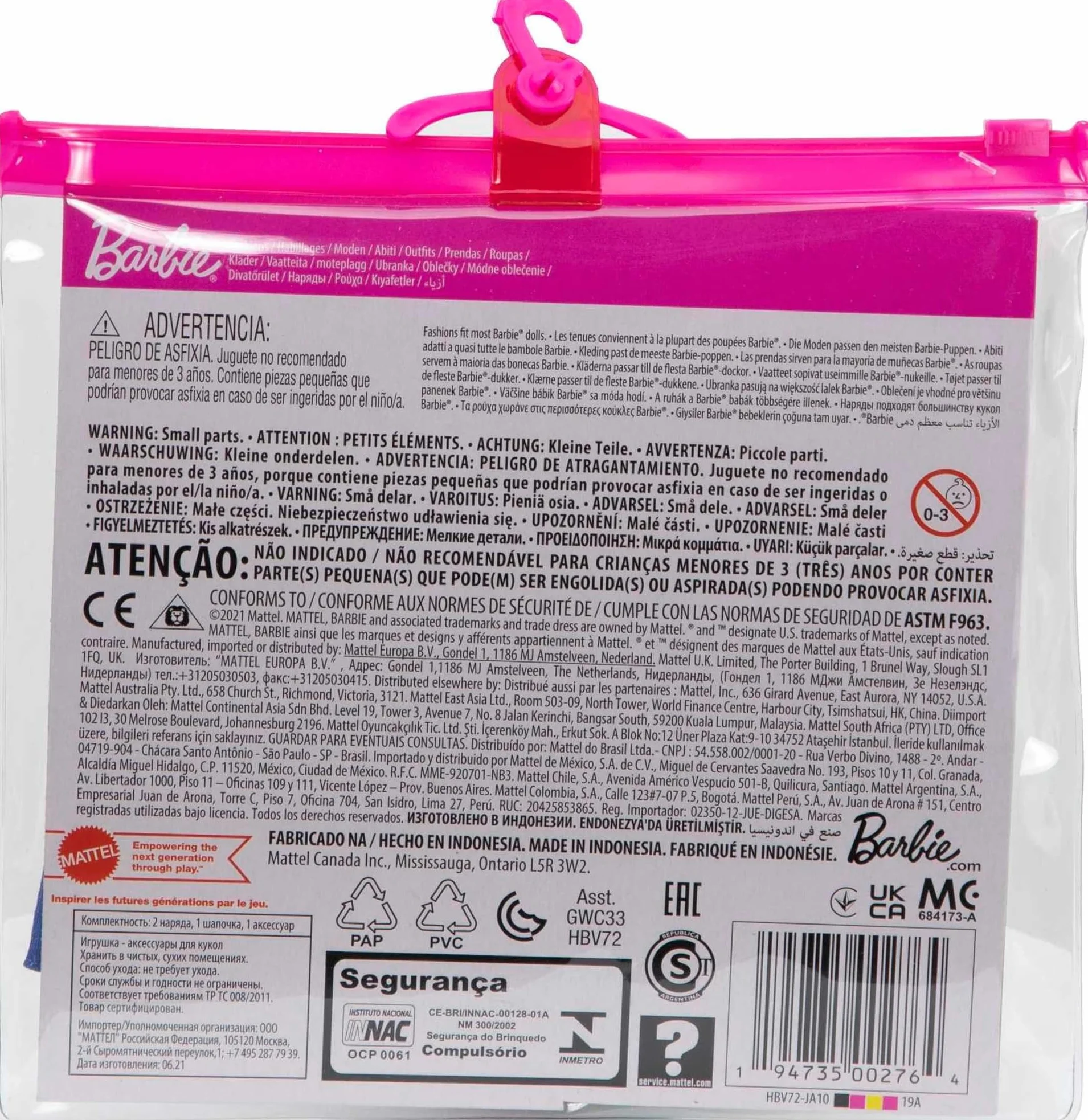 Barbie Ken Tropical Fashion Pack HBV72 Zestaw 2 strojów Tropikalna Sukienka Torba Strój kąpielowy