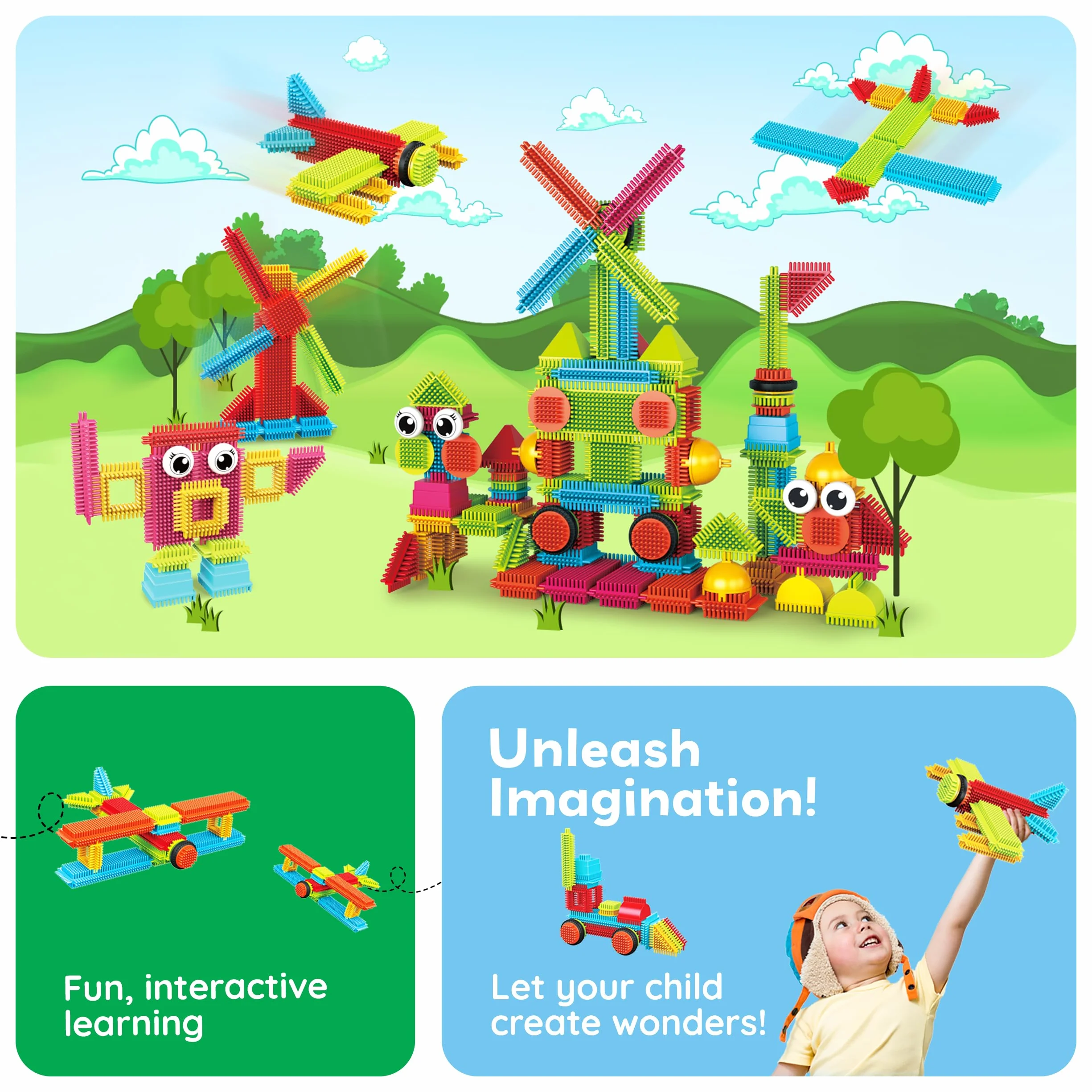 Picasso Toys 112 szt. klocki jeż STEM zestaw płytek budowlanych zabawka edukacyjna PTB112