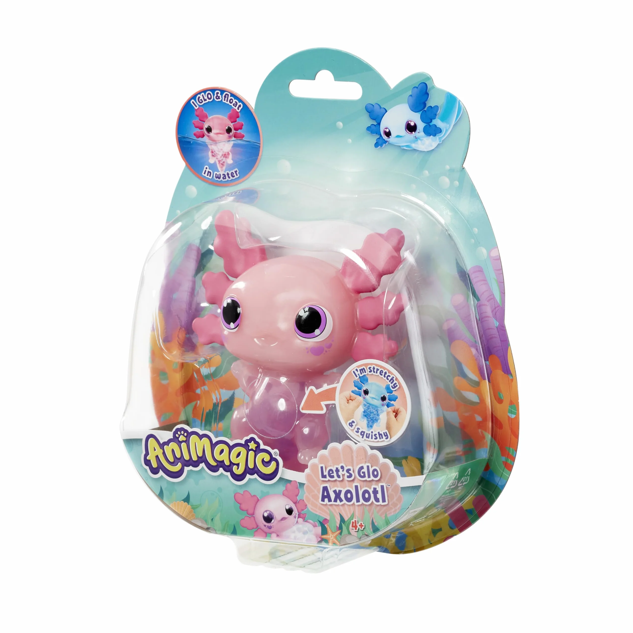 Animagic Let's Glo Axolotl Elektroniczne Świecące Zwierzę Domowe Różowy Dla Dzieci od 4 Lat