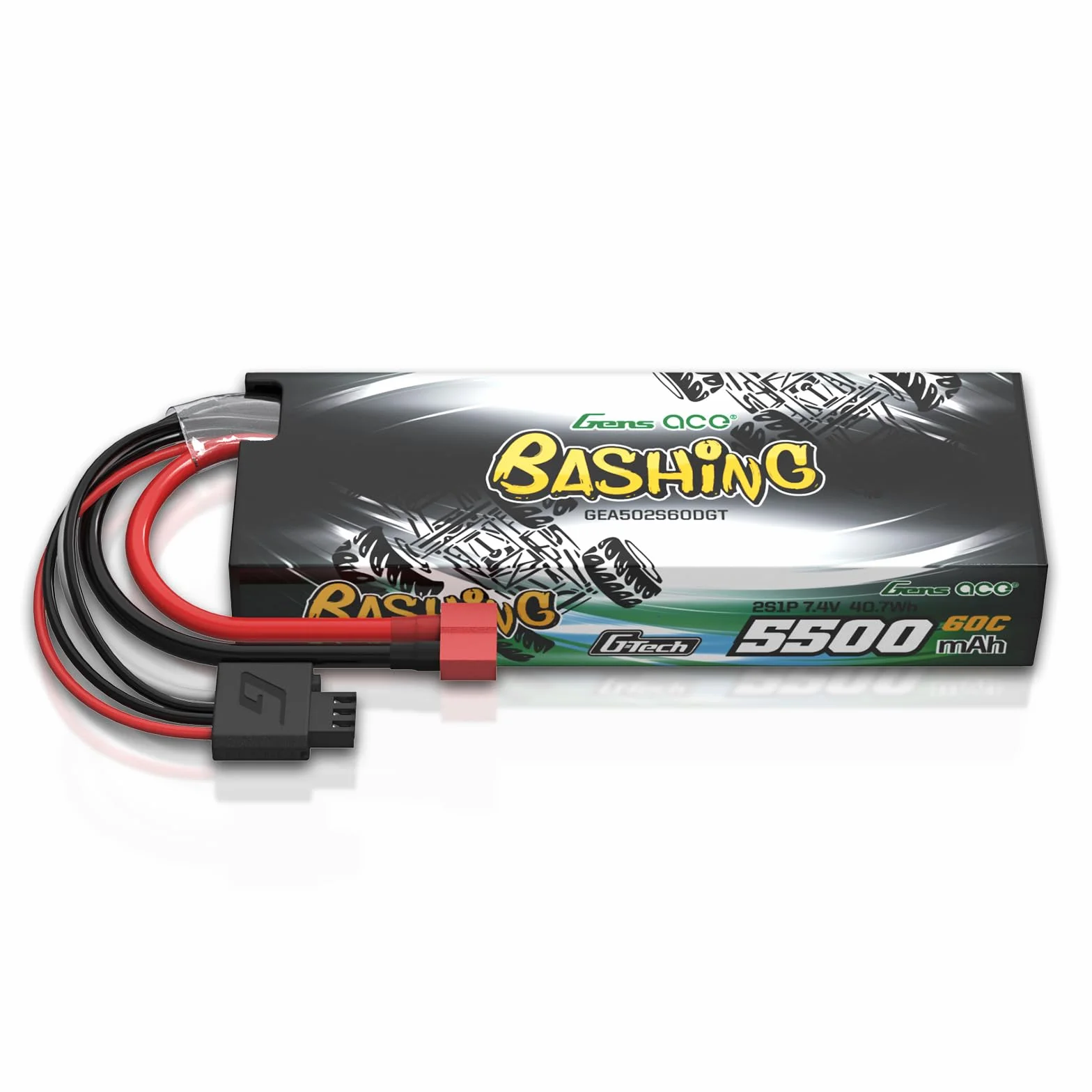Gens ace 2S bateria Lipo 5000mAh 7.4V 60C bateria z wtyczką T Deans Connection Dla większości samochodów RC w skali 1/7 1/8 1/10