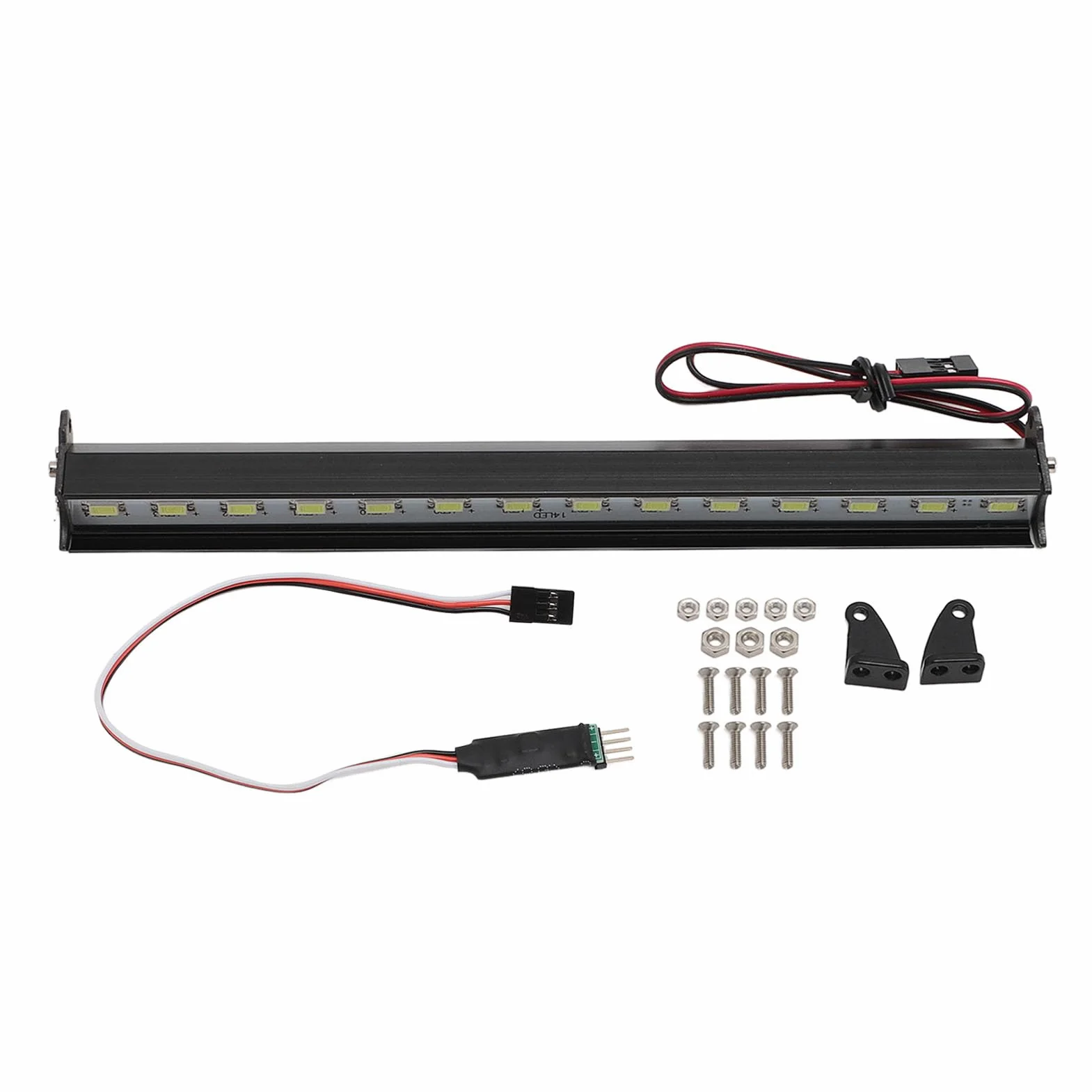 Jasnobiała Lampa Dachowa Samochodowa 14LED RC, Stop Aluminium, Lekka, Długa żywotność, 180 Mm, z Kablem Kontrolera światła