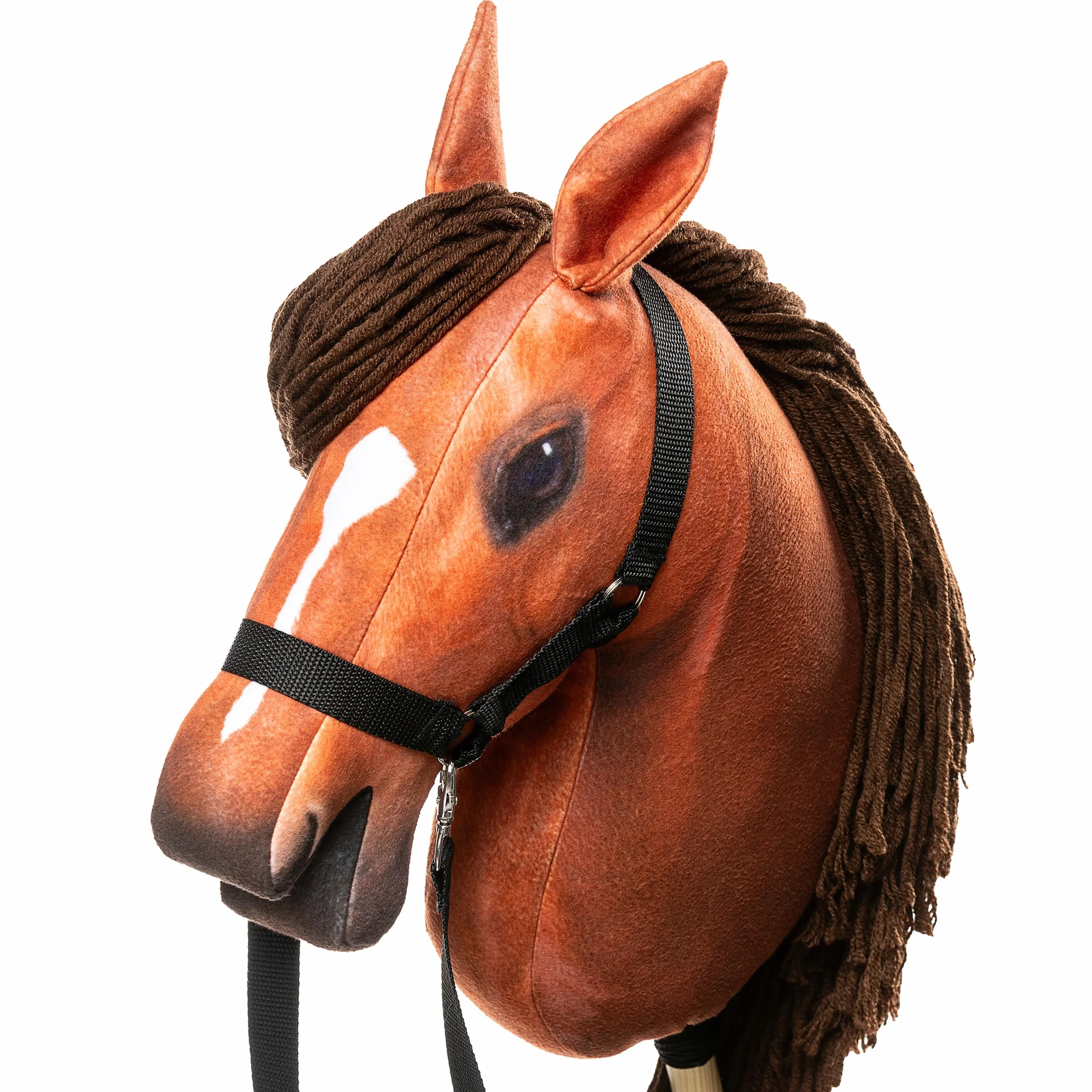 SKIPPI Hobby Horse Bursztyn, Koń na Kiju, Konik na Patyku, Duży A3, Kantar i Wodze w Zestawie, Hobby Horsing, prezent dla Dziewczynki, dla Dziecka