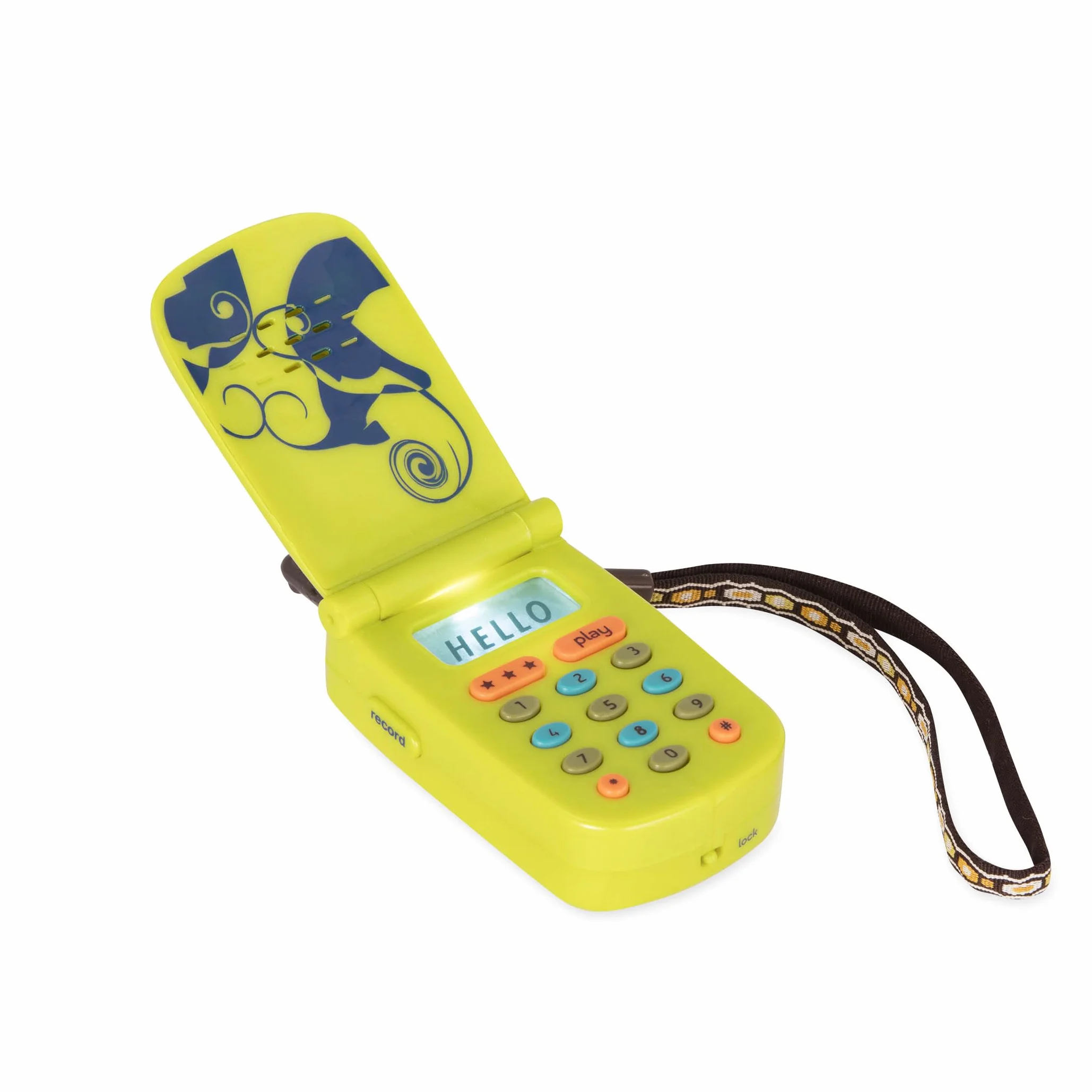 B. toys BX2367Z Cellphone samochodowy – 2 szt. sensory Bundle – developmental Toy for Babies, Toddlers – Red Keys & Green Play Phone – 10 miesięcy + – FunKeys + Hellophone, Multi