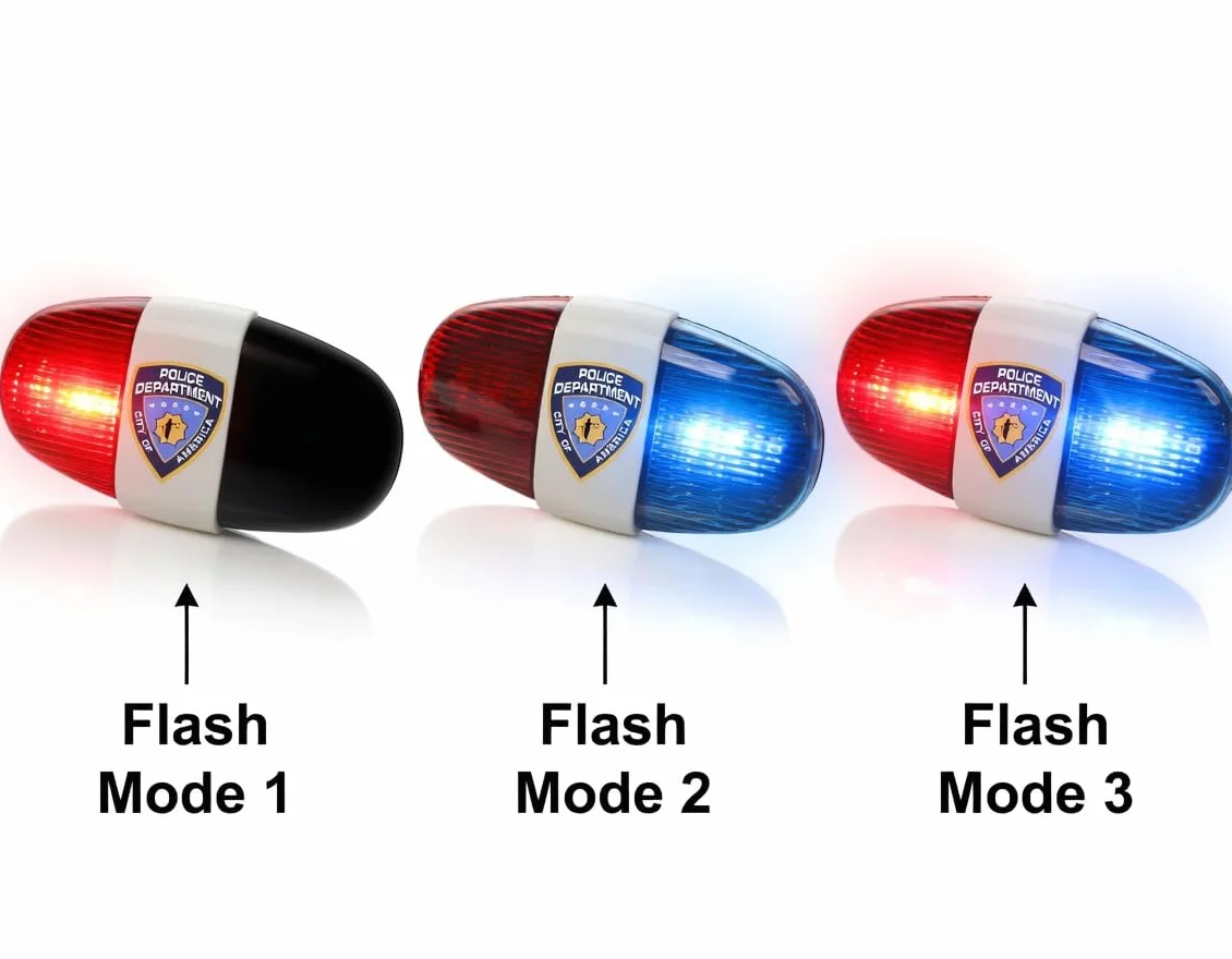 Kids Bike Tech światło LED - Police Dźwięk Światło Elektroniczny Horn - Bicycle Syrena, 5 LED 4 Dźwięki trąbki światło