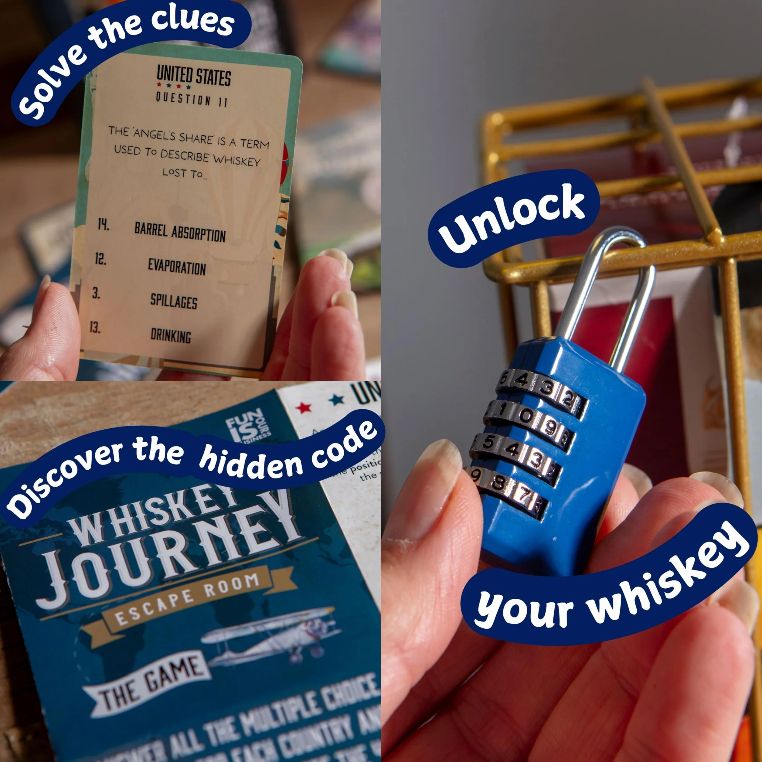 Boxer Gifts Whisky Escape Room gra dla dorosłych – odblokuj klatkę, aby zdobyć butelkę, zabawne łamigłówki dla dorosłych | Prezenty na whisky dla mężczyzn na urodziny lub Boże Narodzenie oraz