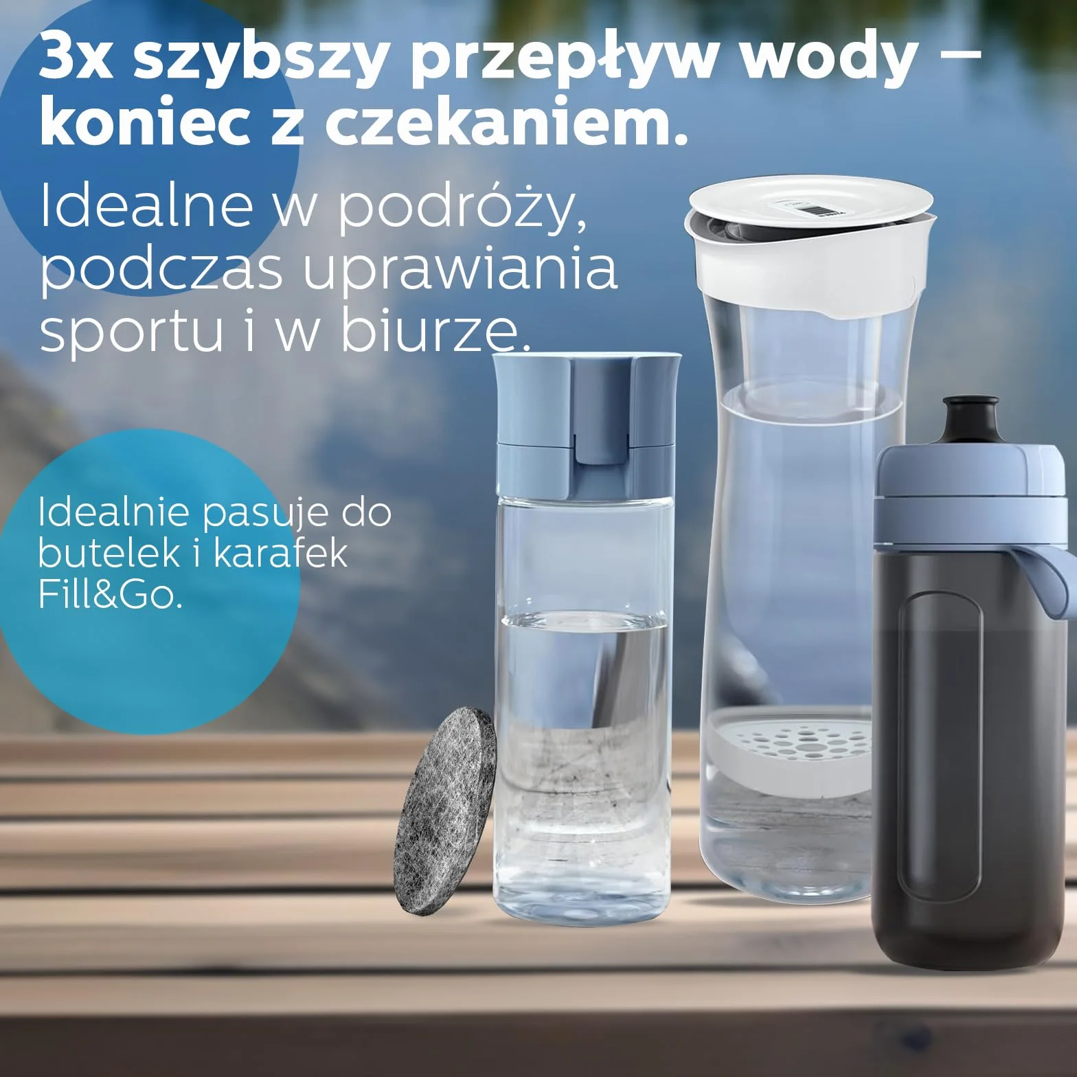 6 sztuk Wkładów MicroDisc do Brita Fill&Go i Karafek – Certyfikat NSF42 – Usuwa 99 % Chloru, PFAS, Metali Ciężkich i Mikroplastików – Filtracja 5 μm i Długa Żywotność