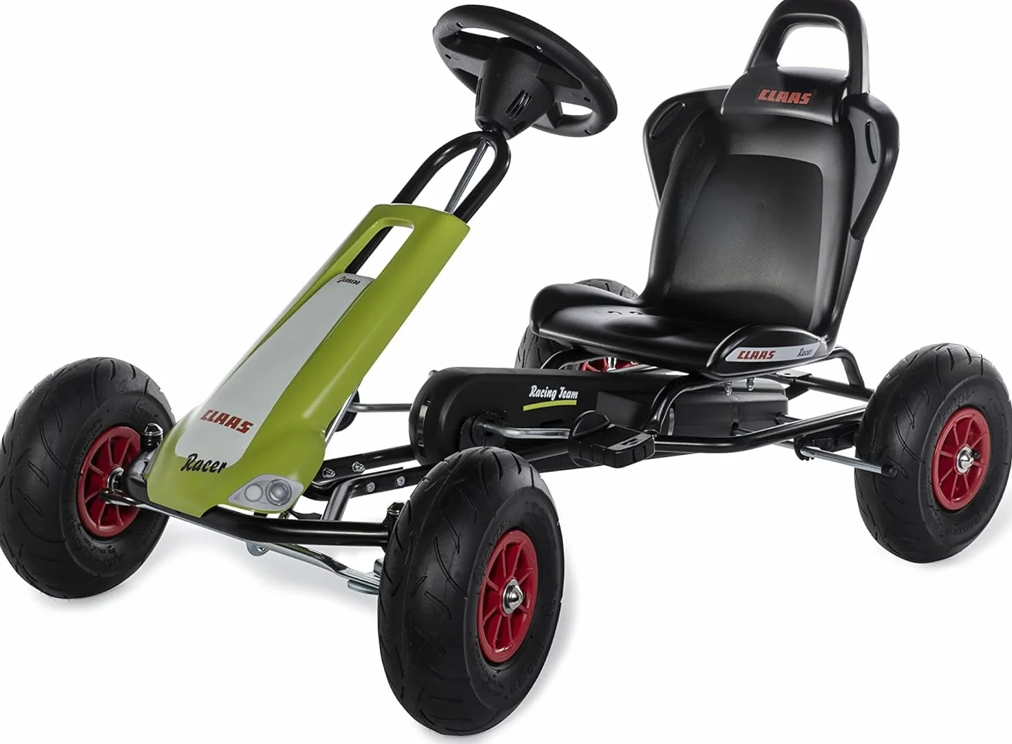 10 503 8 GoKart CLAAS Racer (samochód na pedały dla dzieci w wieku ok. 3-8 lat, wysokiej jakości rama stalowa, regulowane siedzisko, opony pneumatyczne, w zestawie kierownica dźwiękowa,