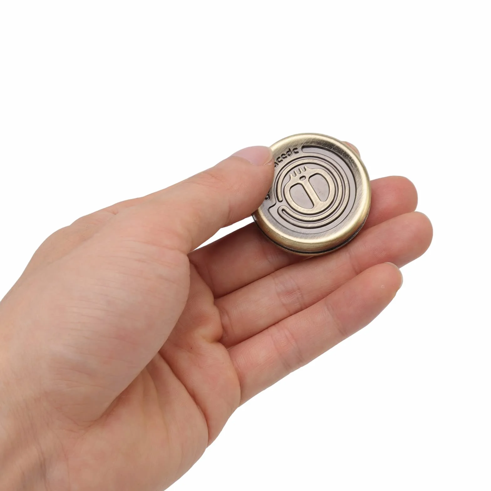 Diabeł Fidget Slider, stal nierdzewna Mini moneta obrotowa Fidget Toy Stress Relief Killing Time Delicate Wearproof Push Card Game Office Desk Toys Gifts for Boyfriend Father