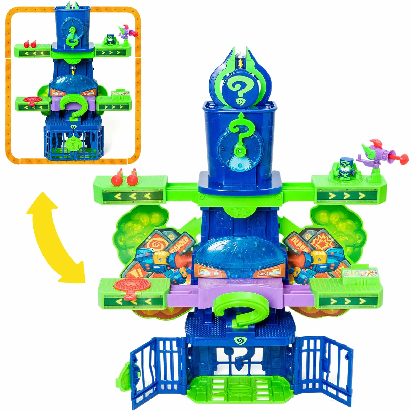 SUPERTHINGS KAZOOM POWER -Playset Enigma Tower.Wieża Enigmy z serialu telewizyjnego Klanu "Kazoom Power".Zawiera 1 Wieża,1 Ekskluzywna Enigma,1 Samolot,1 więzienie,1 katapulta,1 wyzwalacz, pociski