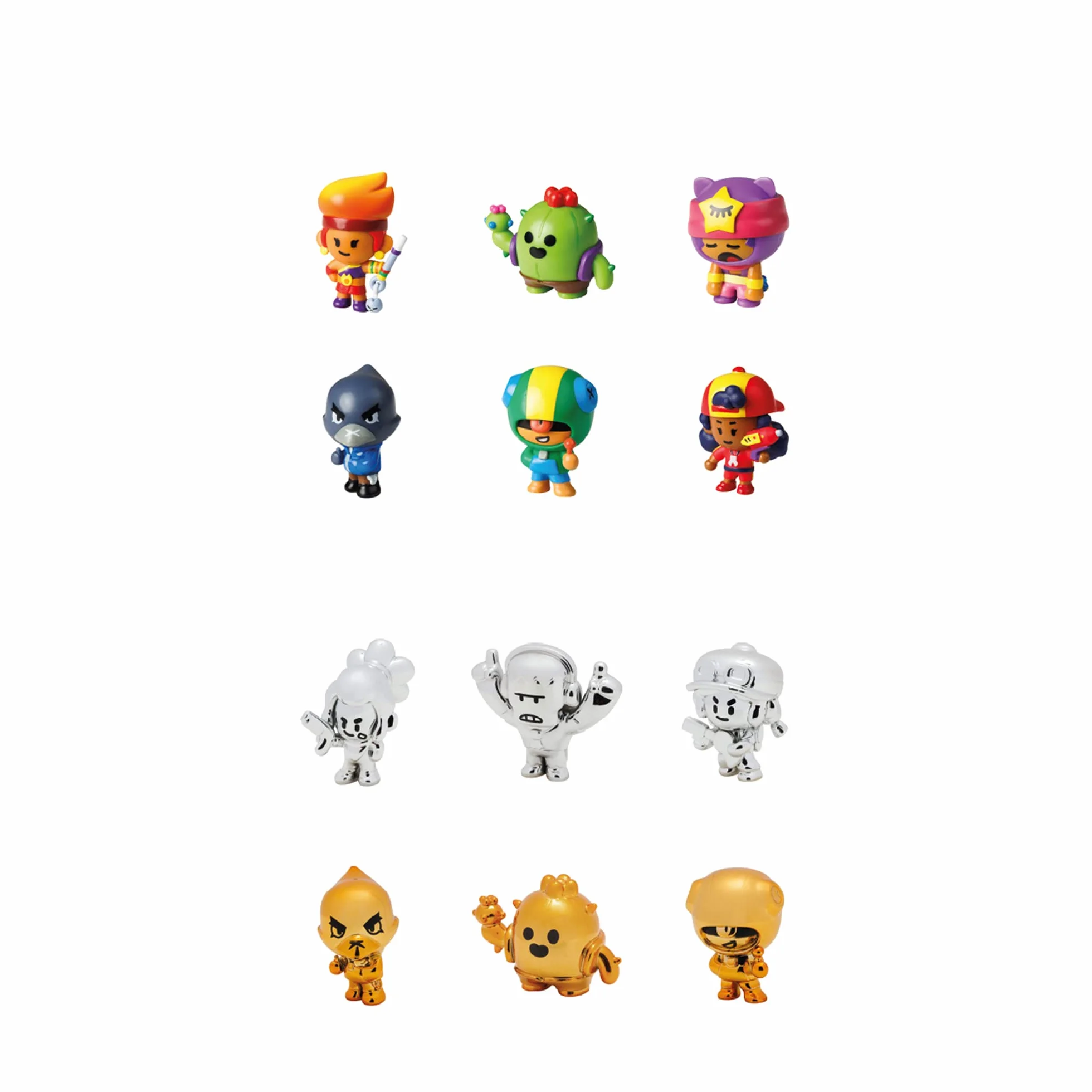 Brawl Stars Zestaw 8 mini figurek do kolekcjonowania | 2 tajemnicze postacie | 1 srebrna figurka | Figurki 5,1 cm | P.M.I. Oficjalnie licencjonowane zabawki | Supercell | Prezent dla graczy