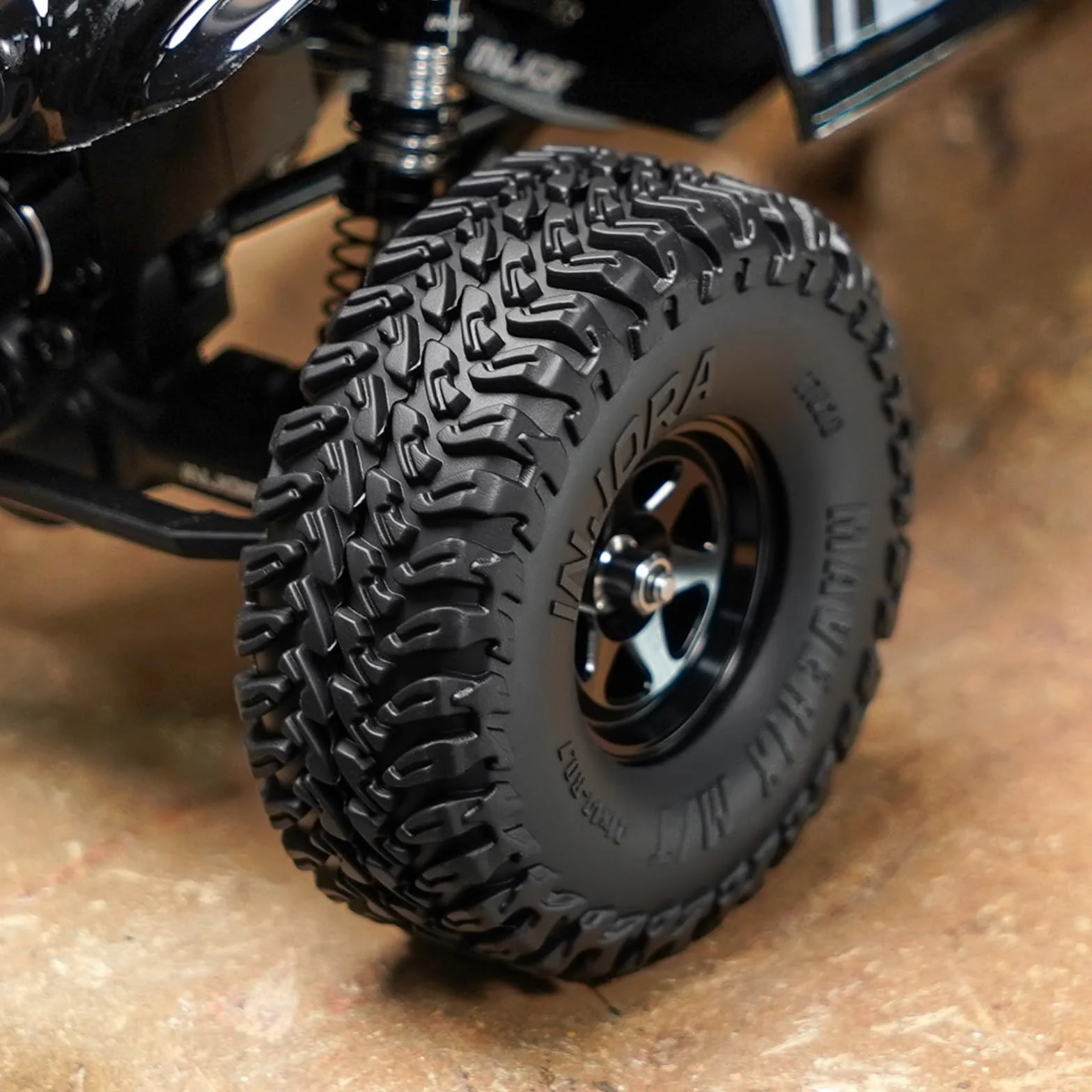 INJORA 41 * 14 mm 0,7" MAVERIX M/T opony do 1/30 Axial SCX30 (T7028)