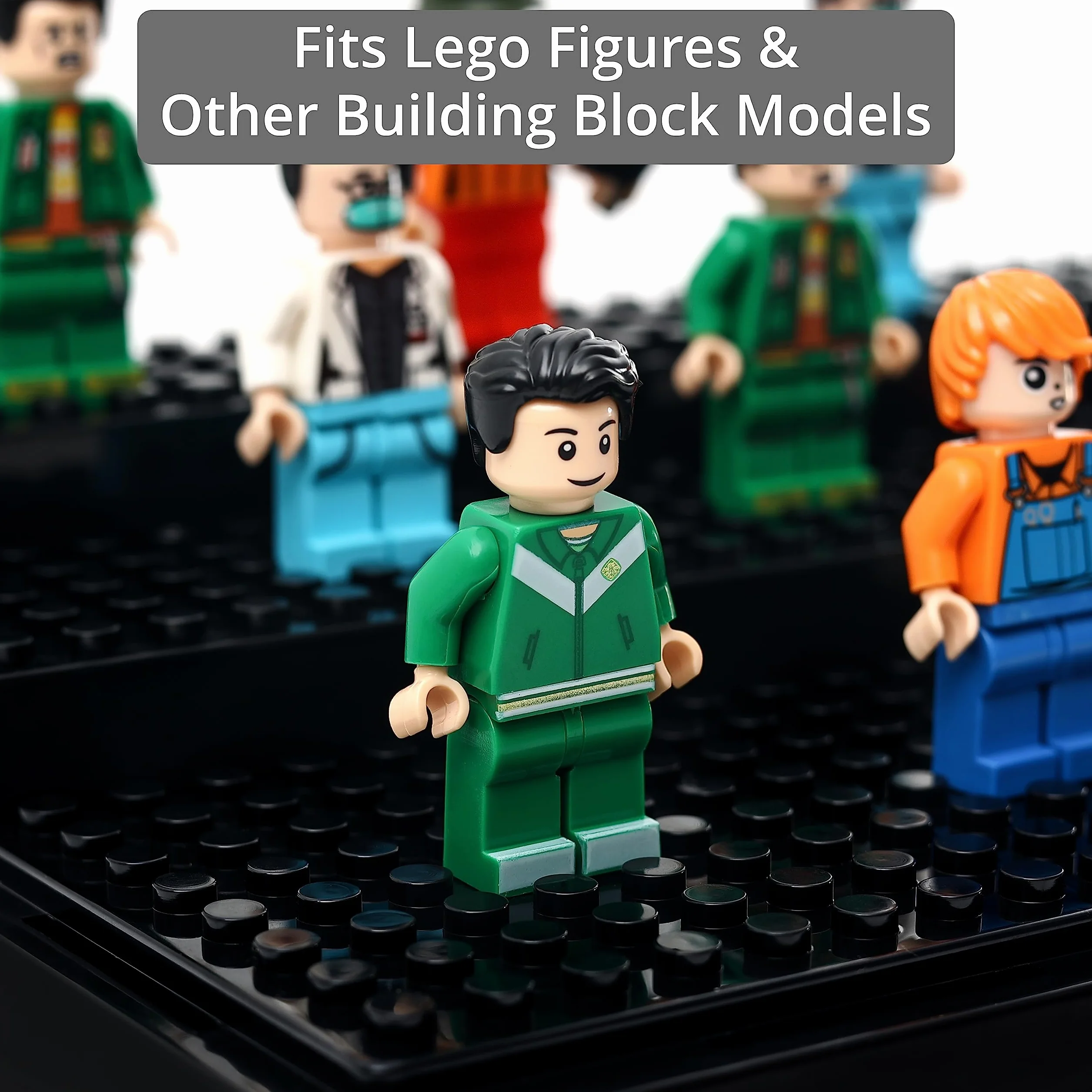 Przezroczysta Witryna Akrylowa 3-Poziomowa na Figurki Lego - Pojemnik przeciw Kurzowi z Nopowaną Podstawą [2 szt.]
