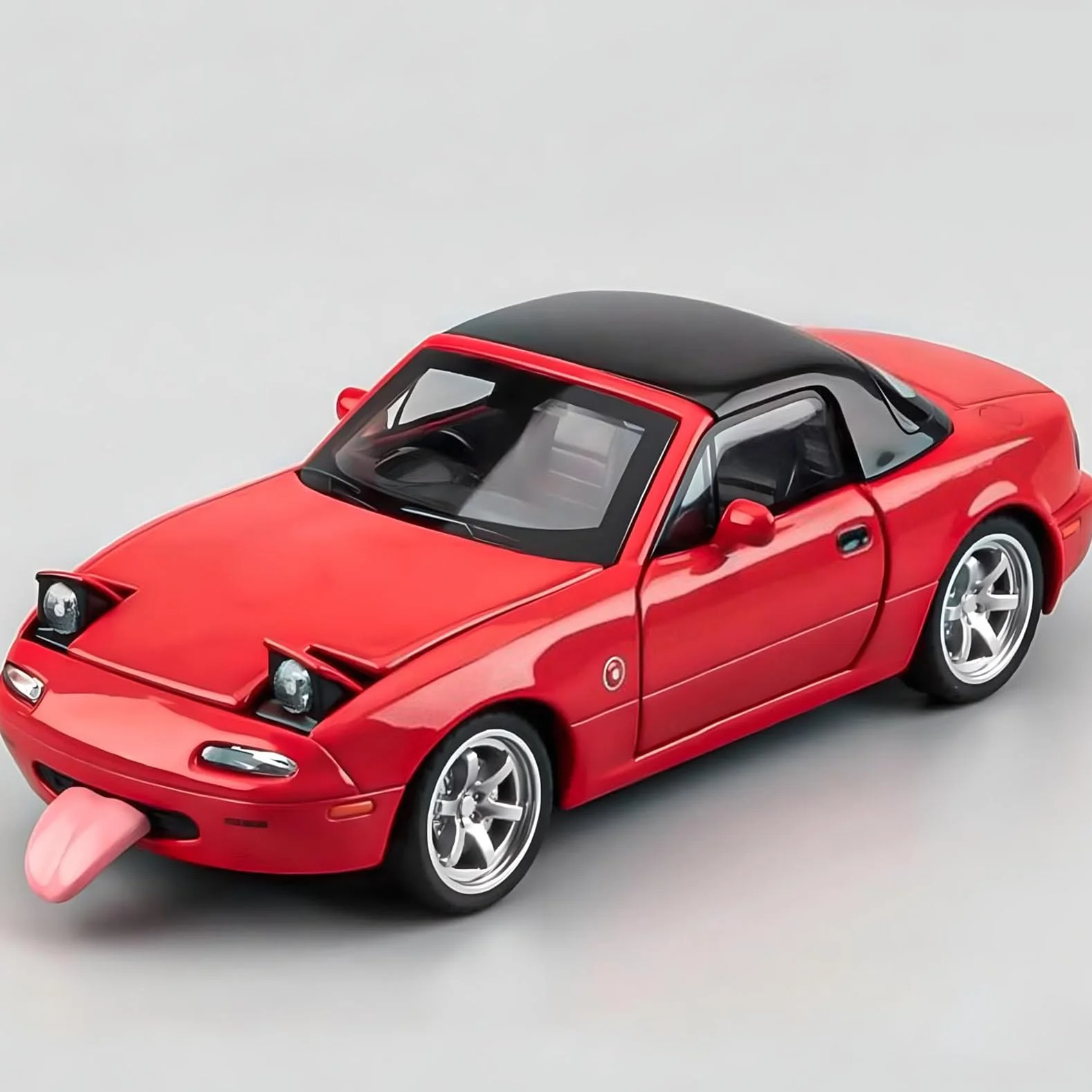 Mazda MX-5 Miata 1:32 modelka samochodu, zabawka z światłem i muzyką, zdejmowana osłona, funkcja cofania, odlew z stopu, idealny dla dzieci od 3 lat i kolekcjonerski model samochodu (czerwony)