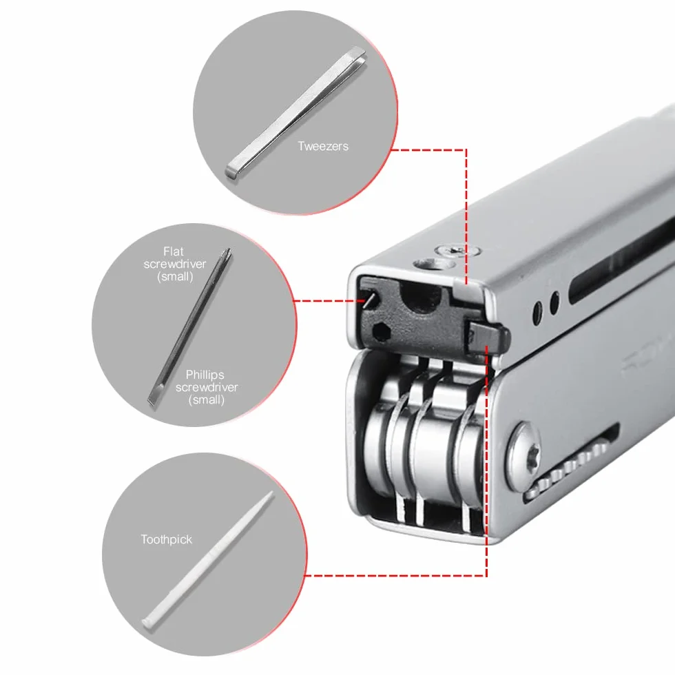 ROXON M3 13 w 1 Multi Nożyczki EDC z wykałaczką i pincetą Praktyczne małe i wykwintne