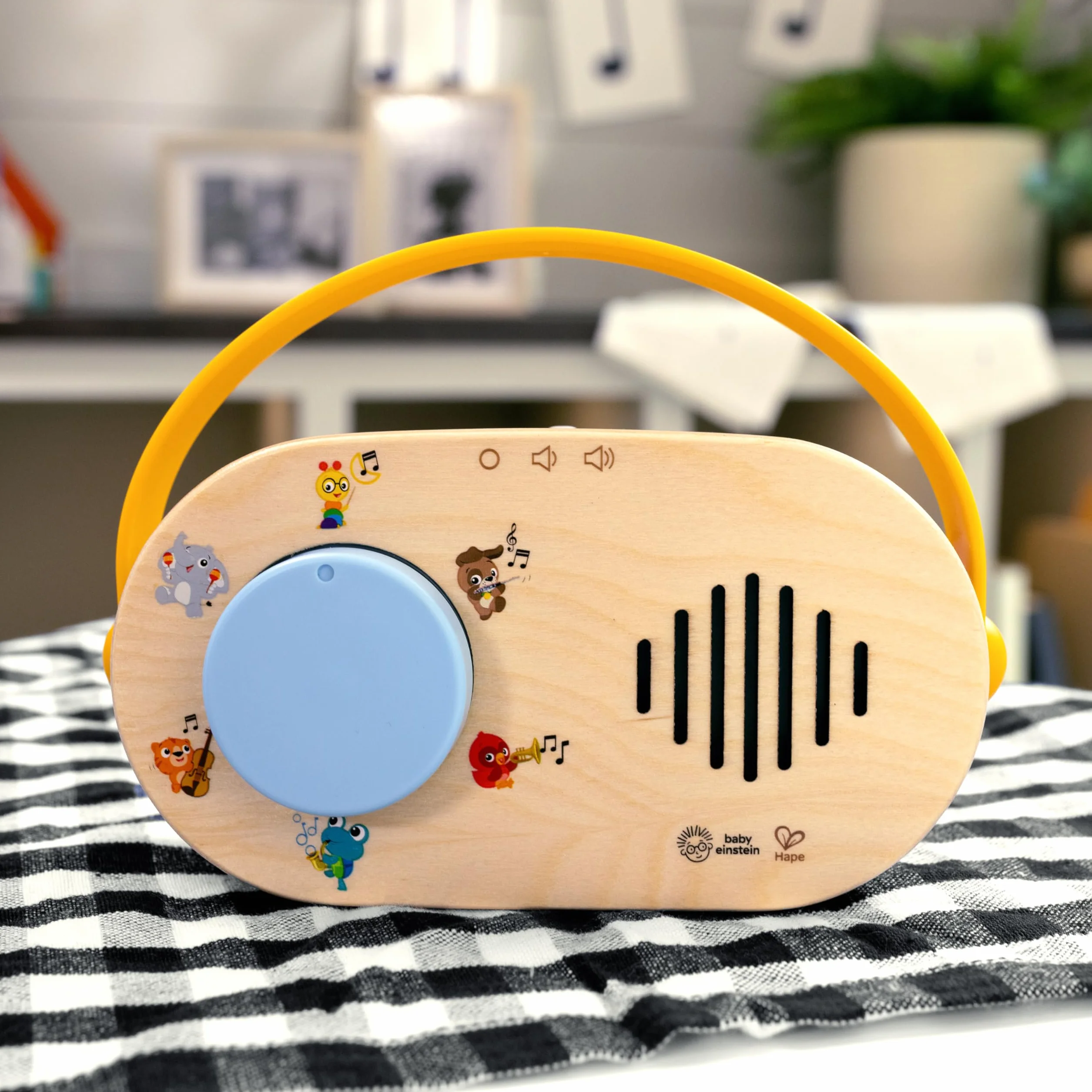 Baby Einstein + Hape, Discovery Radio, zabawka radiowa z muzyką i światłami, przez 6 miesięcy i dłużej