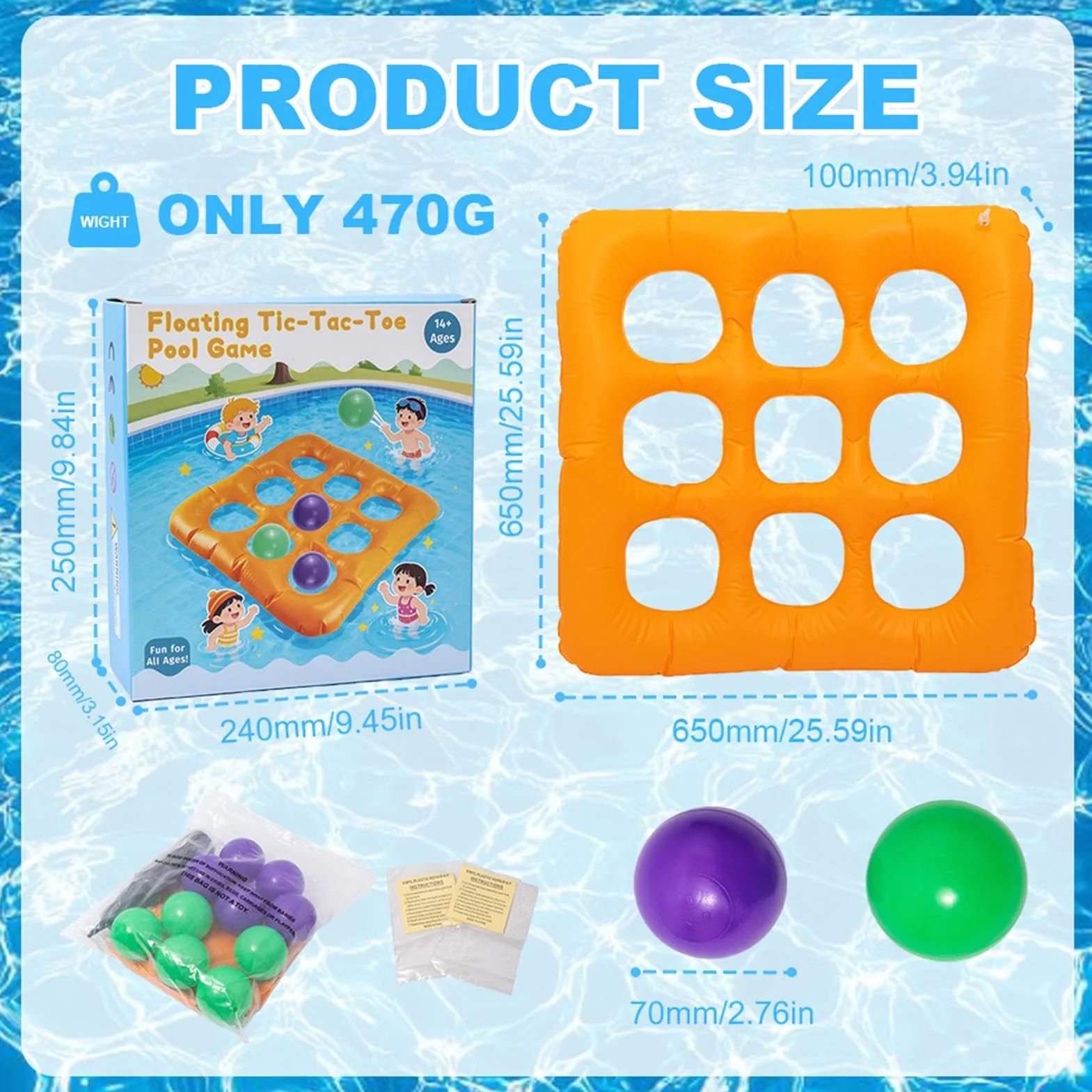 Nadmuchiwane gry w basenie - Ball Play Floats, kolorowe pływające zabawki z odpornymi komorami powietrznymi i łatwą konstrukcją dla rodziny, przyjaciół, nastolatków w domu, na podróż i na podwórku