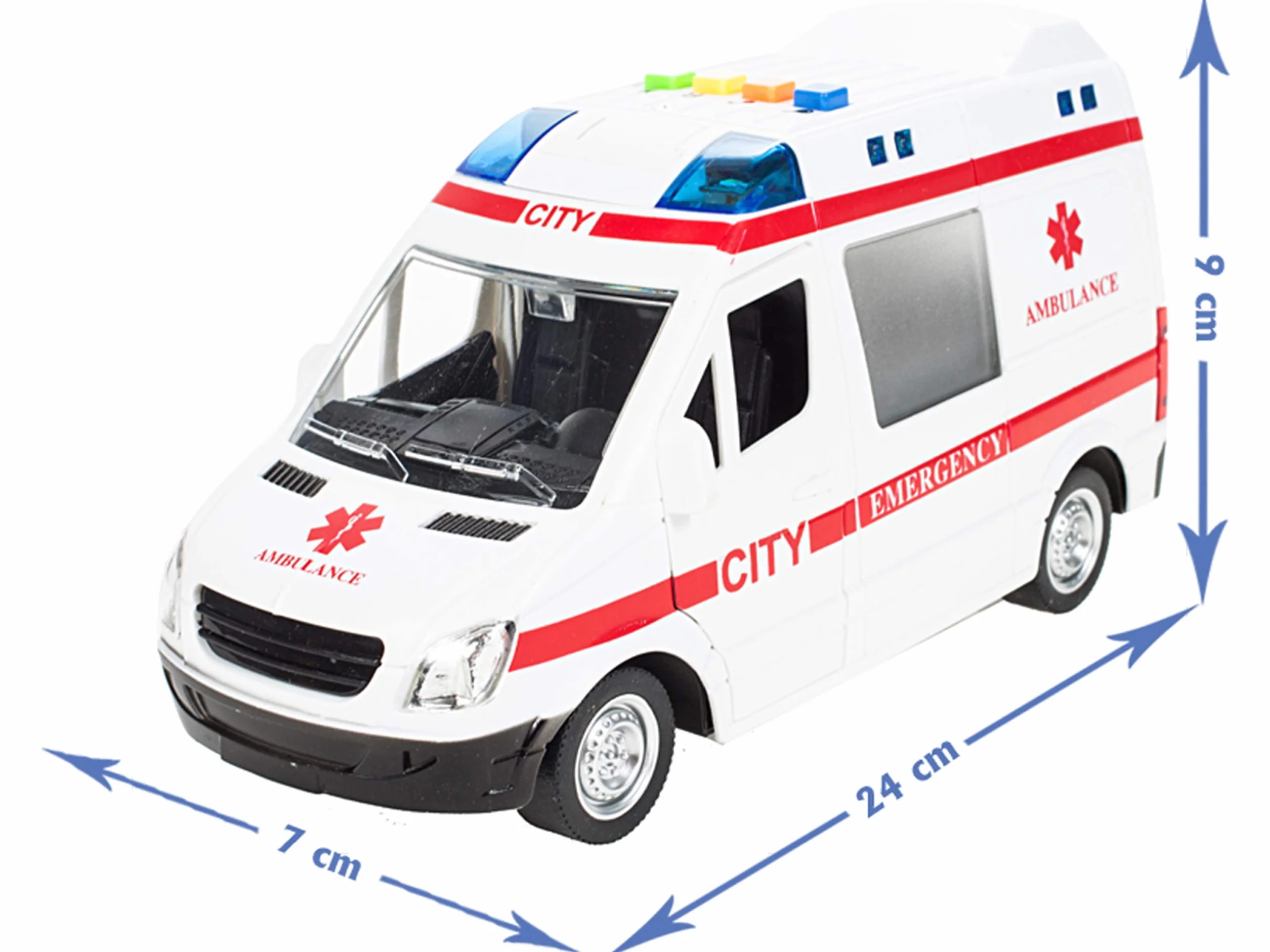 MalPlay 5901924207979 Ambulans Z Dźwiękiem 1:16 , Karetka ,wielokolorowy