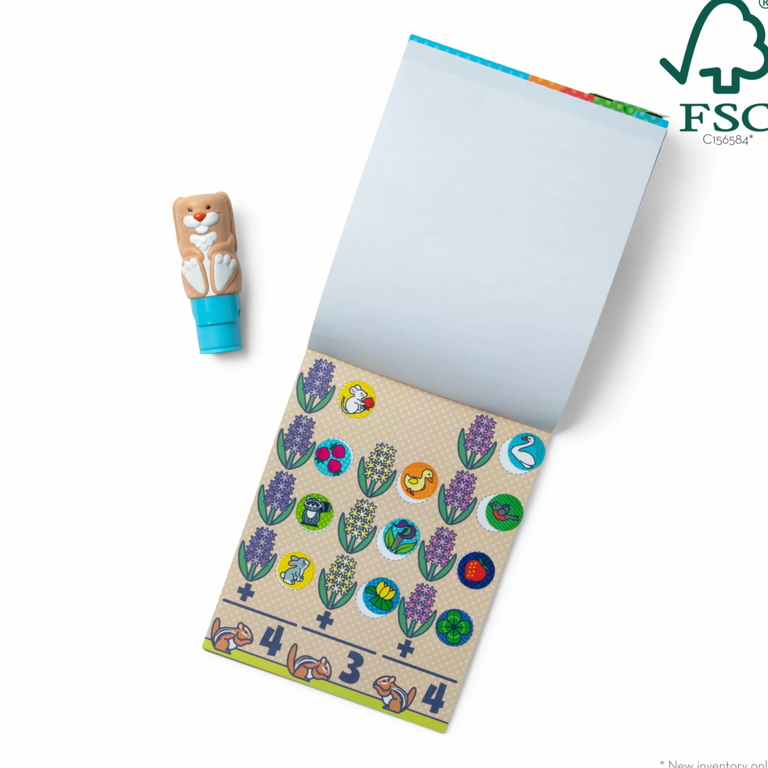 Melissa & Doug Sticker WOW stempel i podkładka do aktywności królik książka dla dzieci zabawki podróżne od 3 lat FSC