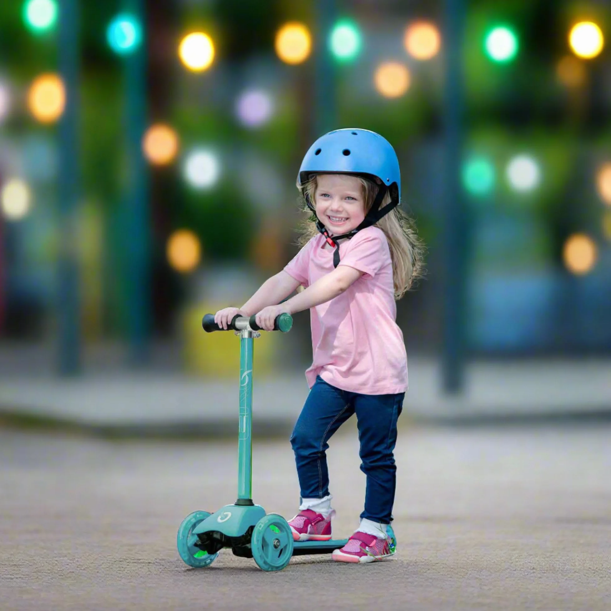 EVO Zielona hulajnoga typu cruiser 3 w 1 dla dzieci w wieku 1-7 lat, regulowana kierownica ze zdejmowanym siedzeniem, hulajnoga dla malucha na 3 koła, zabawka pierwszej równowagi dla chłopców i