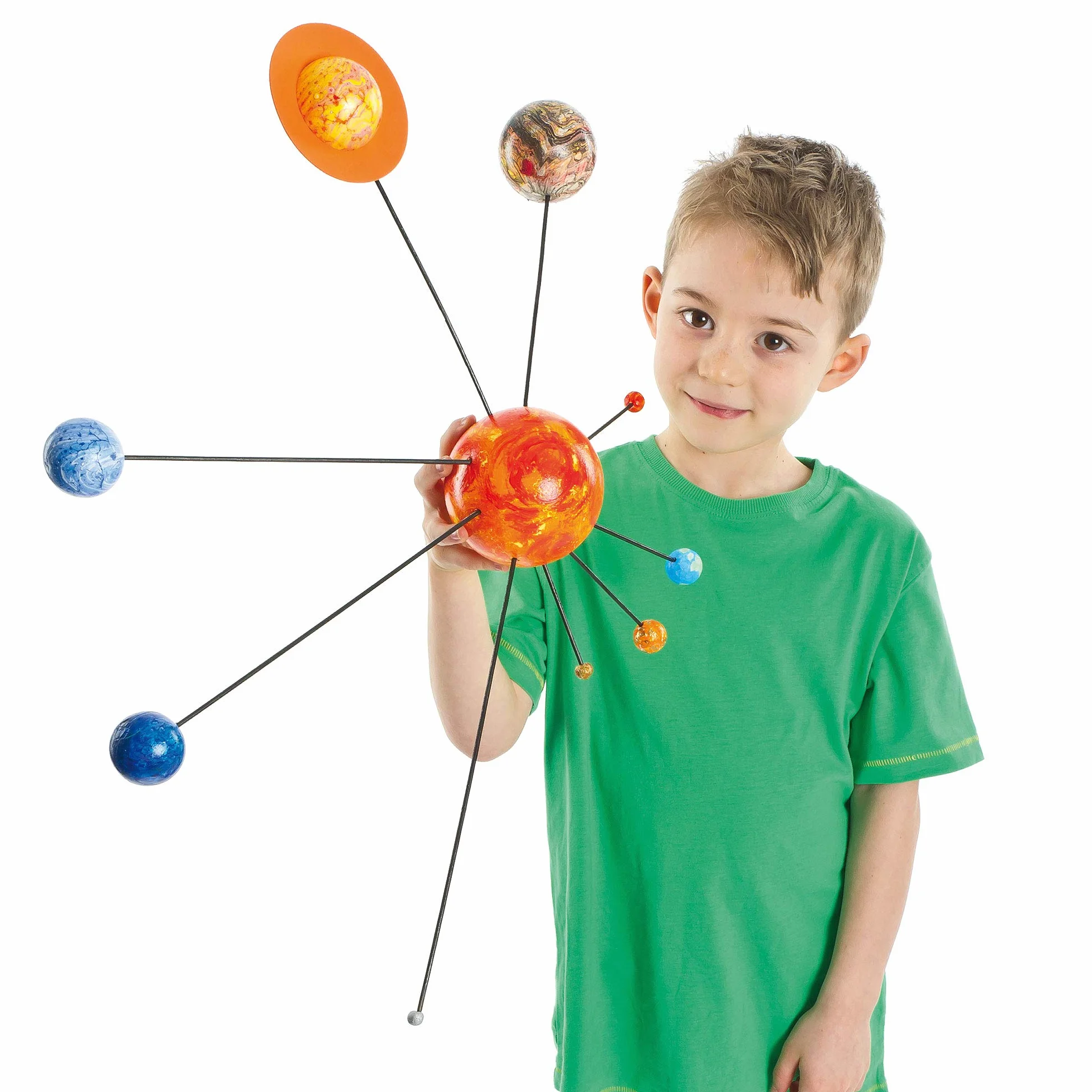 Baker Ross EV8302 Twój własny system słoneczny - zestaw do samodzielnego montażu dla dzieci na lekcji astronomii - 2 zestawy do majsterkowania
