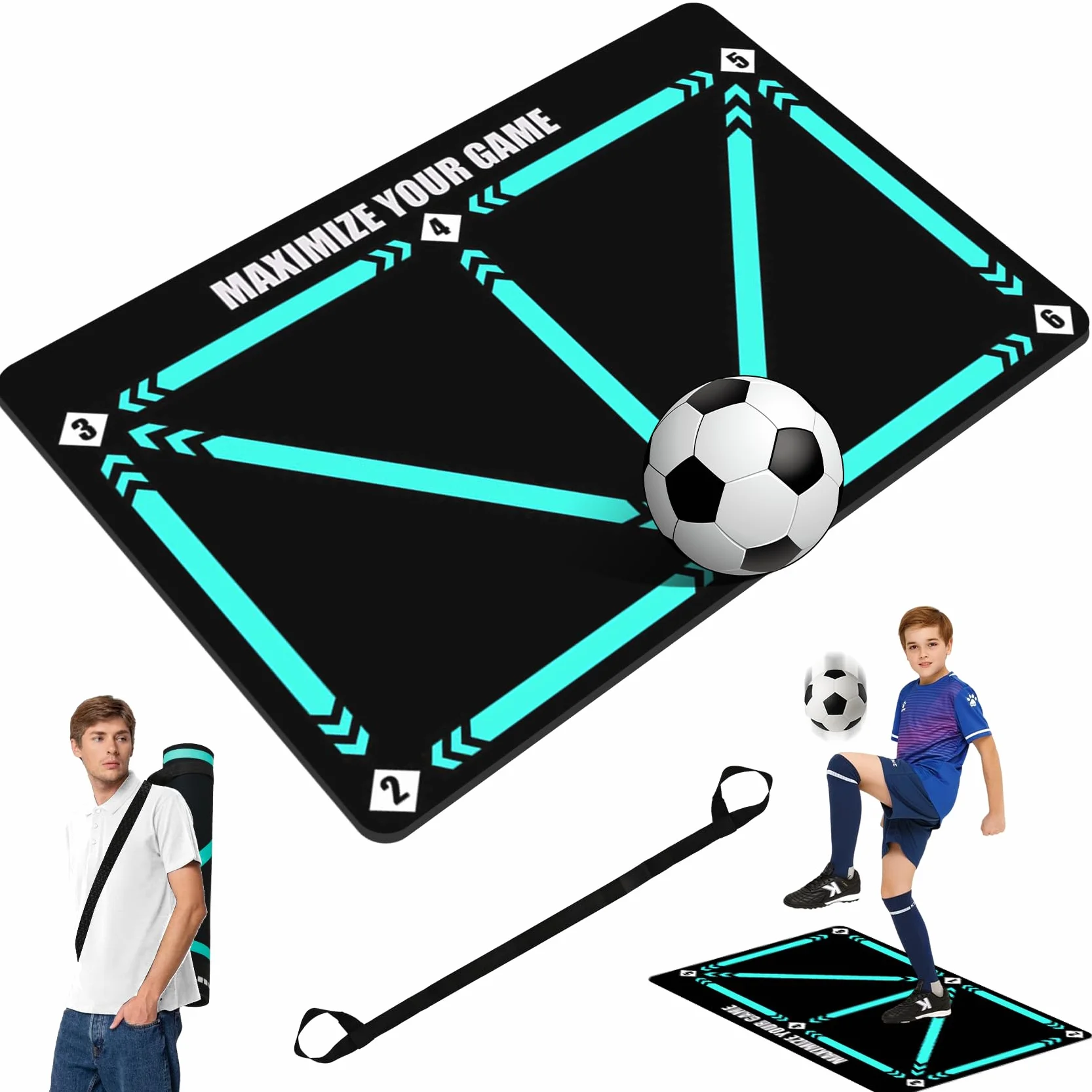 Mata treningowa do piłki nożnej, 90 x 60 cm, mata do piłki nożnej, mata treningowa, mata do piłki nożnej, treningowa mata do piłki nożnej, trening piłki nożnej dla dzieci/dorosłych