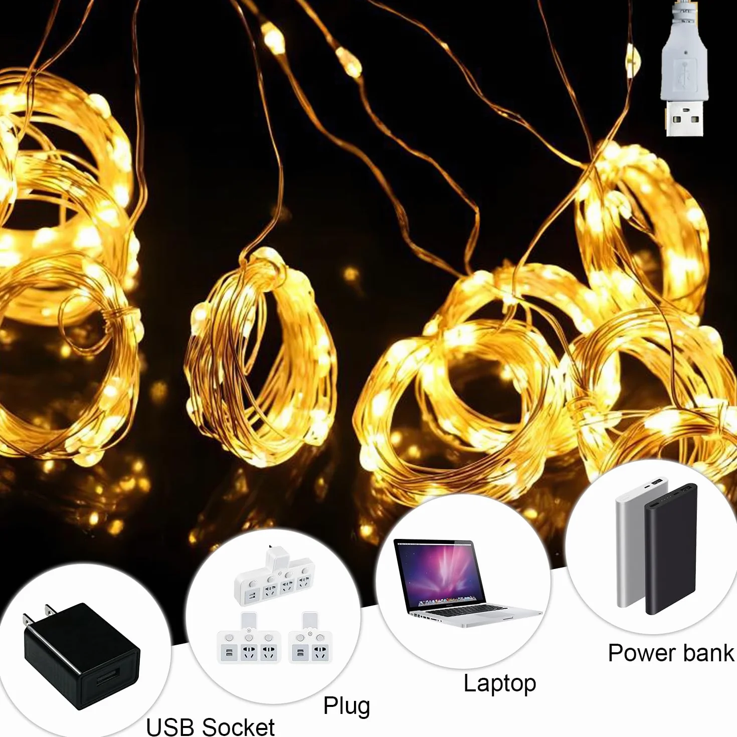Kurtyna łańcuch świetlny 2 x 2 m, zasłona świetlna LED do wewnątrz, 200 diod LED, wisząca zasłona świetlna USB, ciepła biel, na Boże Narodzenie, ślub, przyjęcie, ścianę, dekoracje domu
