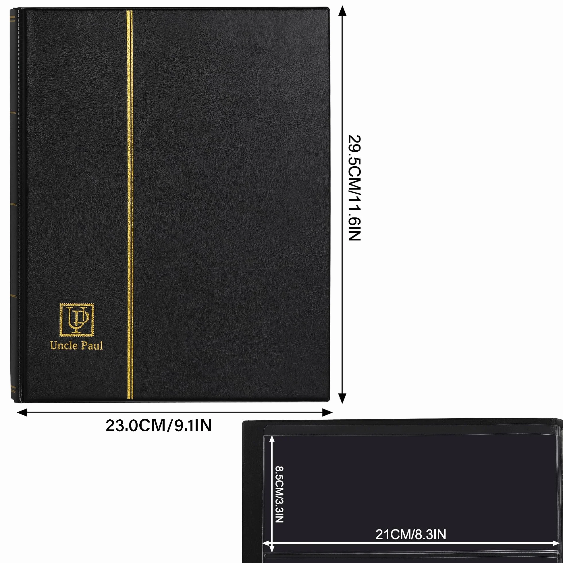 Album na pieniądze z 60 kieszeniami – 19,6 cm x 8,1 cm uchwyt na banknoty ze sztucznej skóry twarda okładka książka do przechowywania z ochronnym etui na papier składany pieniądze dolary banknoty