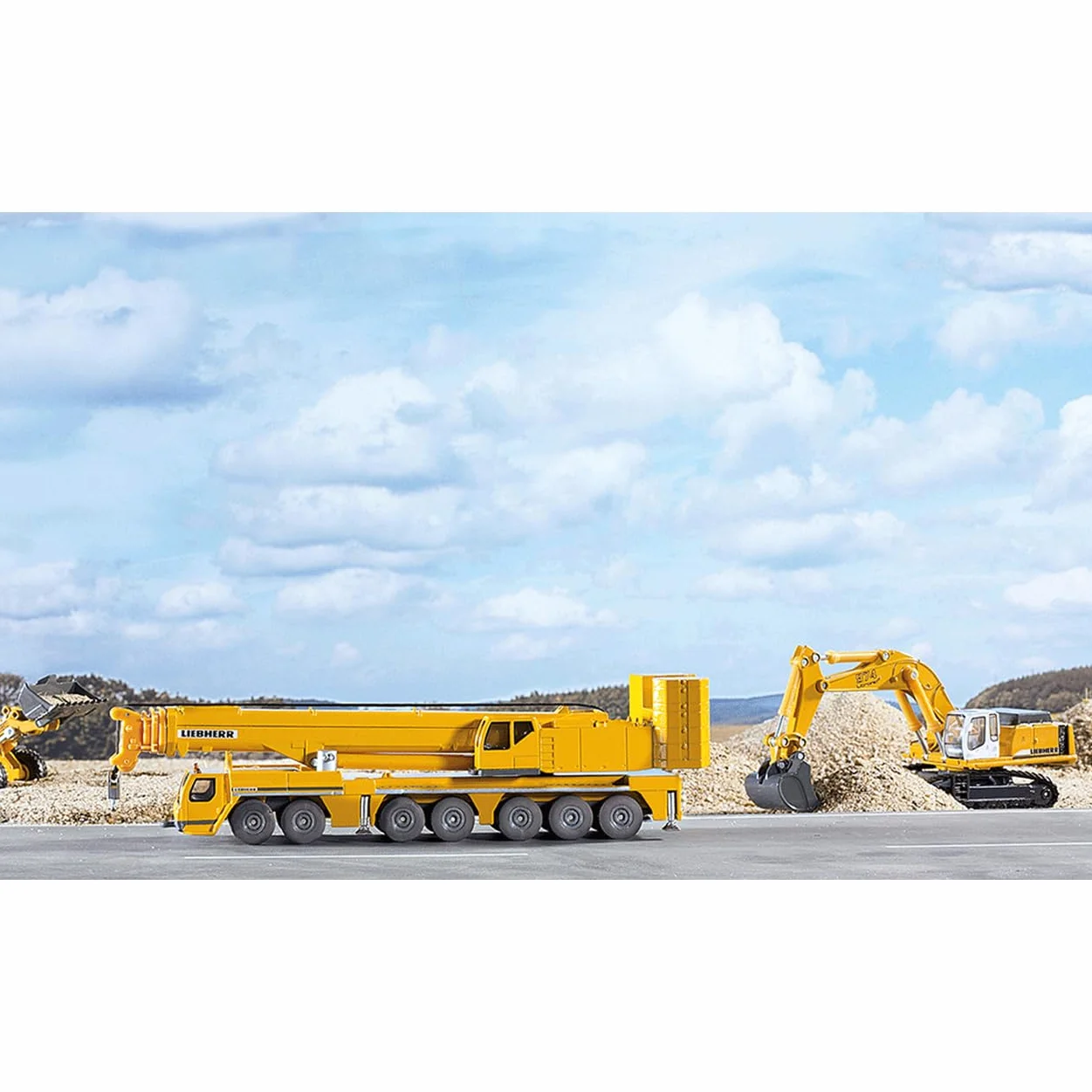 Siku 1886, Żuraw Liebherr, 1:87, Metal,Tworzywo sztuczne, Żółty, Ruchome części