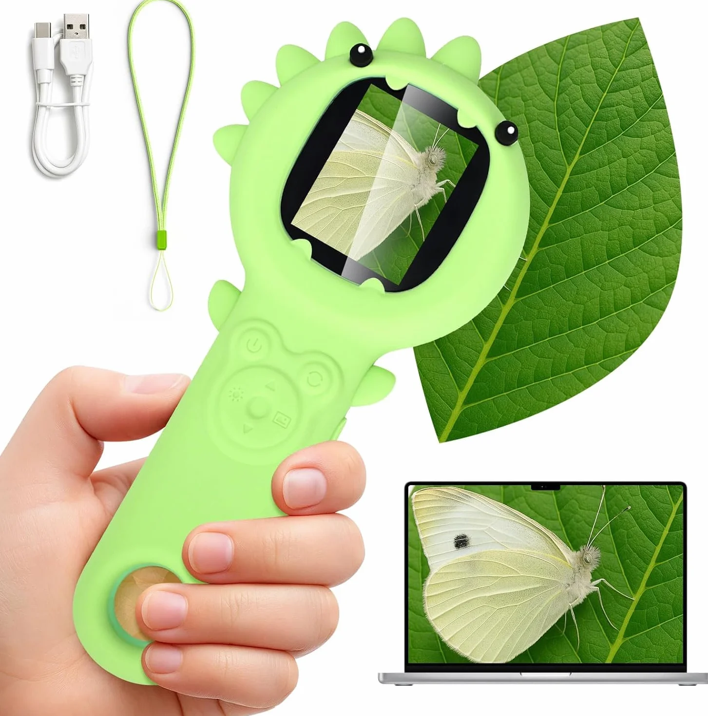 Mikroskop i kamera 2 w 1 dla dzieci, kieszonkowy mikroskop cyfrowy 500x, 2-megapikselowy mikroskop z autofokusem do telefonu komórkowego, dwa aparaty